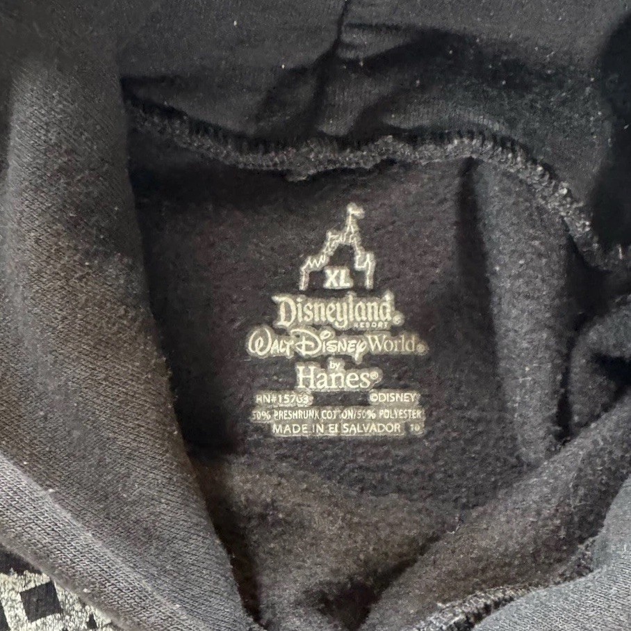 Nightmare Before Christmas Black Hoodie Disney Jack Skellington XL Pullover