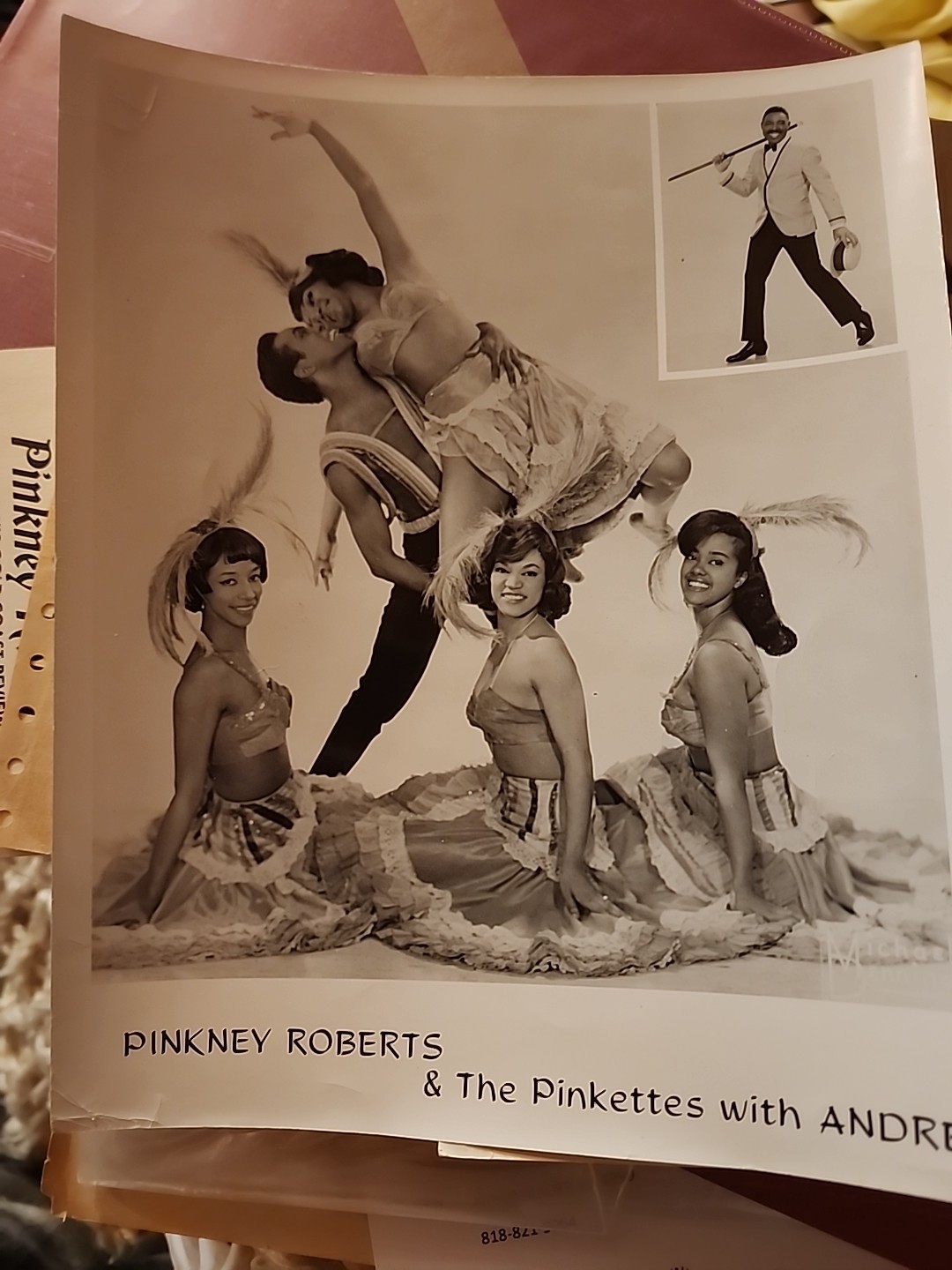 1960 PINKNEY ROBERTS FASHION PLATE EMCEE HANDBILL PRESS PHOTOS TELEGRAM VINTAGE