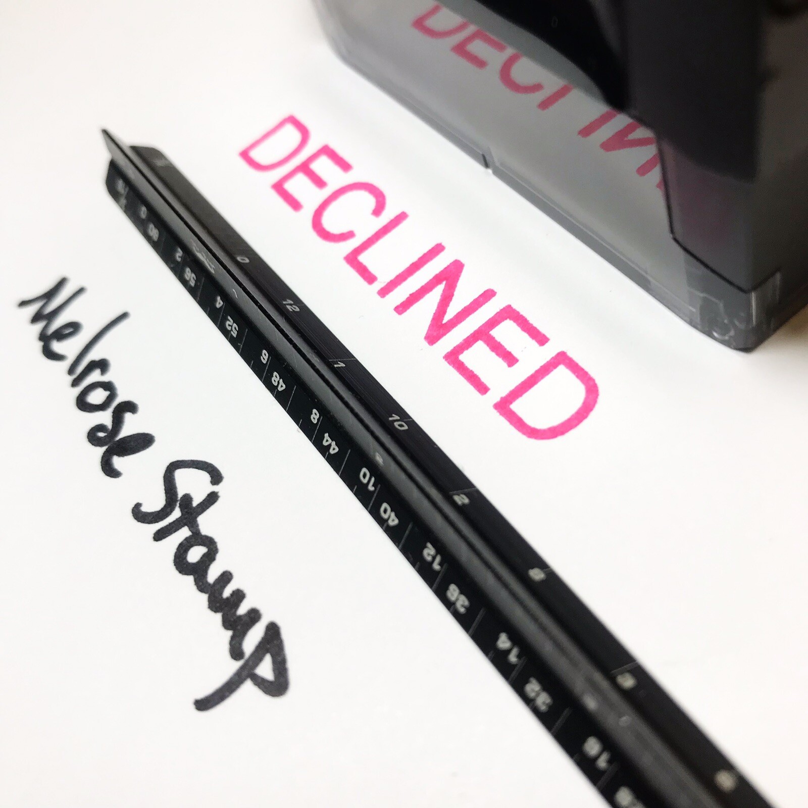 Declined Rubber Stamp Pink Ink Self Inking Ideal 4913