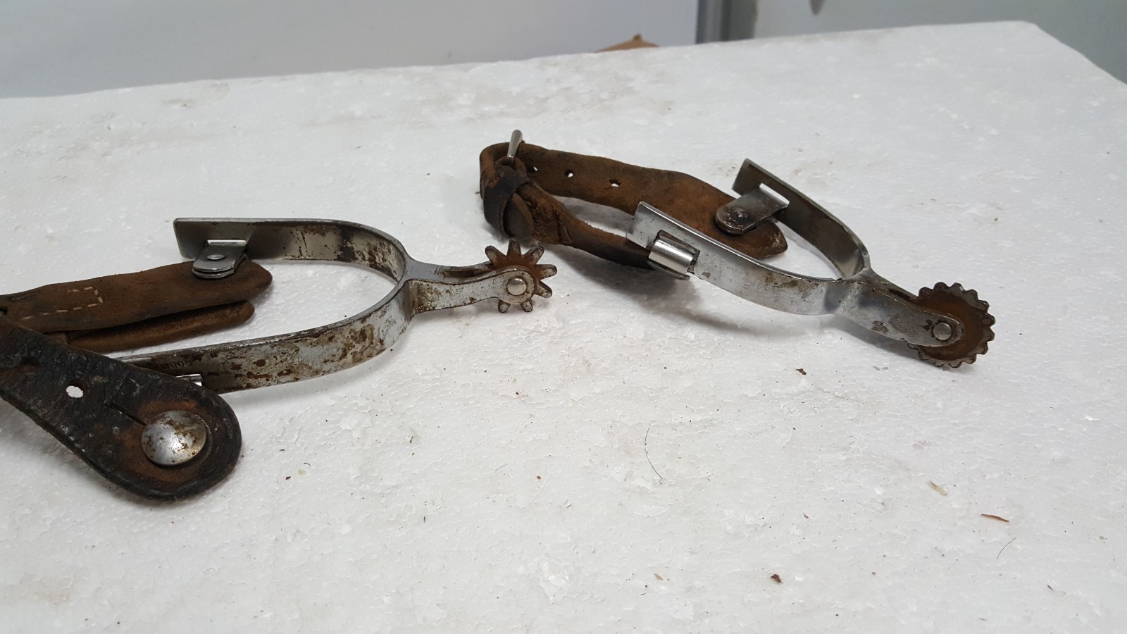 Vintage Kelly Rodeo Riding Cowboy Spurs leather straps Western decor authentic