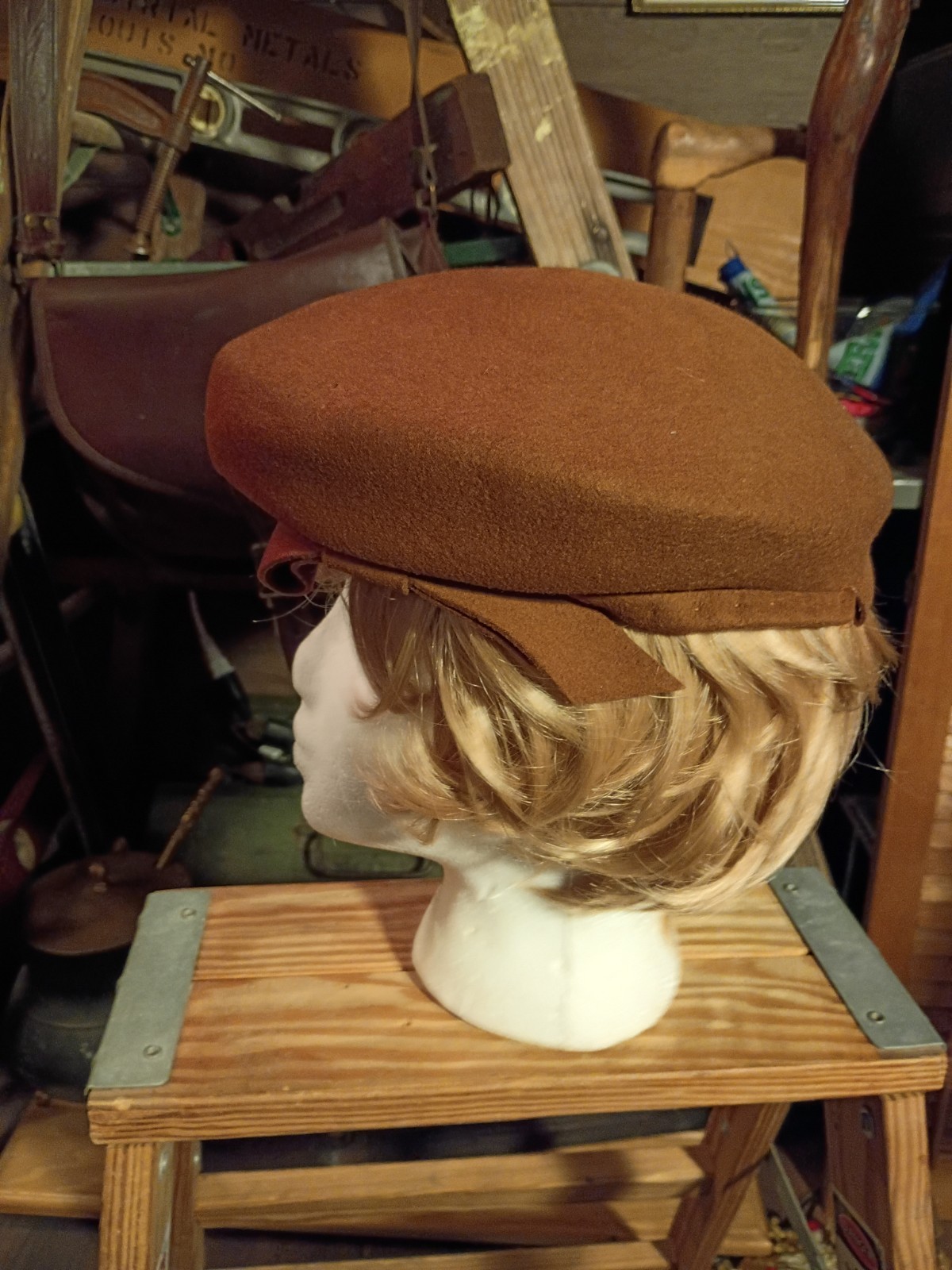 Vtg 1940s/50s Berkshires Ladies U.S.A Made 100% Wool Felt Hat Mohn Brothers Co.