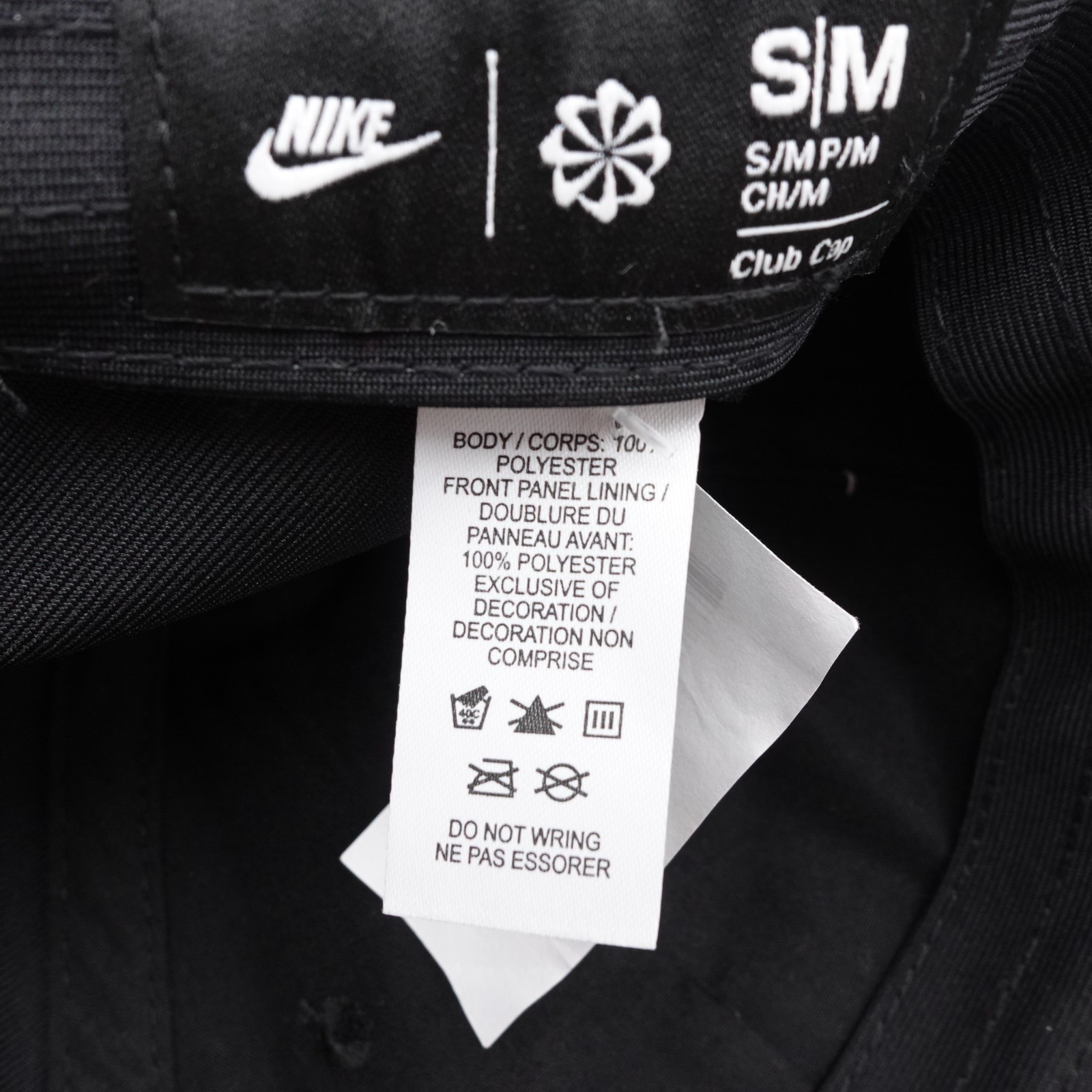 Nike Club Swoosh Unstructured Strapback Hat Cap Unisex Adult Size S/M FB5369-010