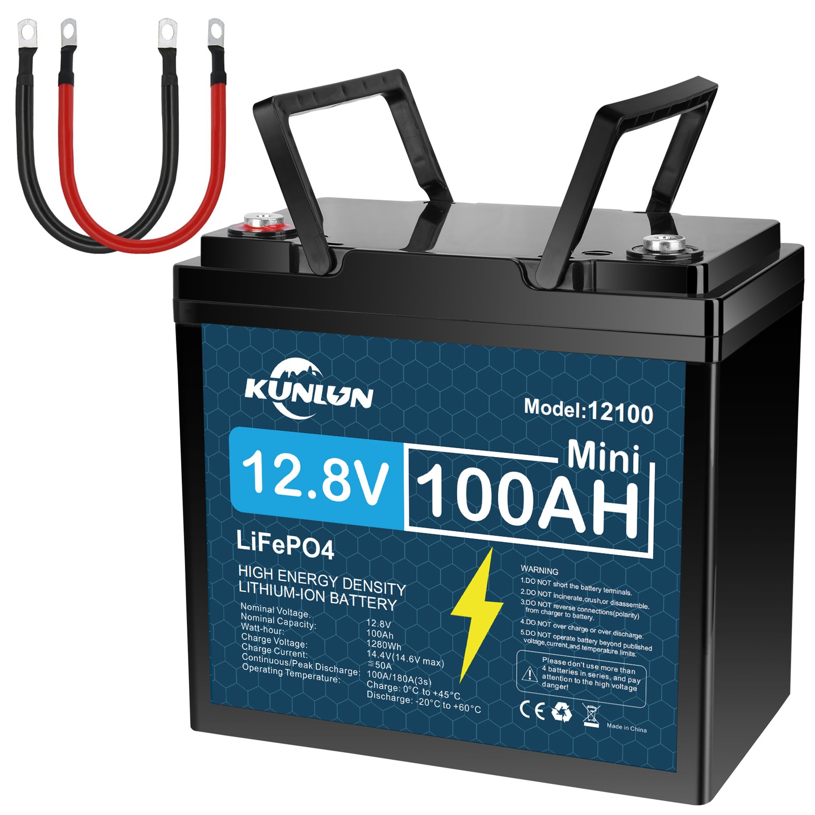 12V 100Ah LiFePO4 Lithium Battery 5000+ Deep Cycle For RV Marine Solar Off-grid