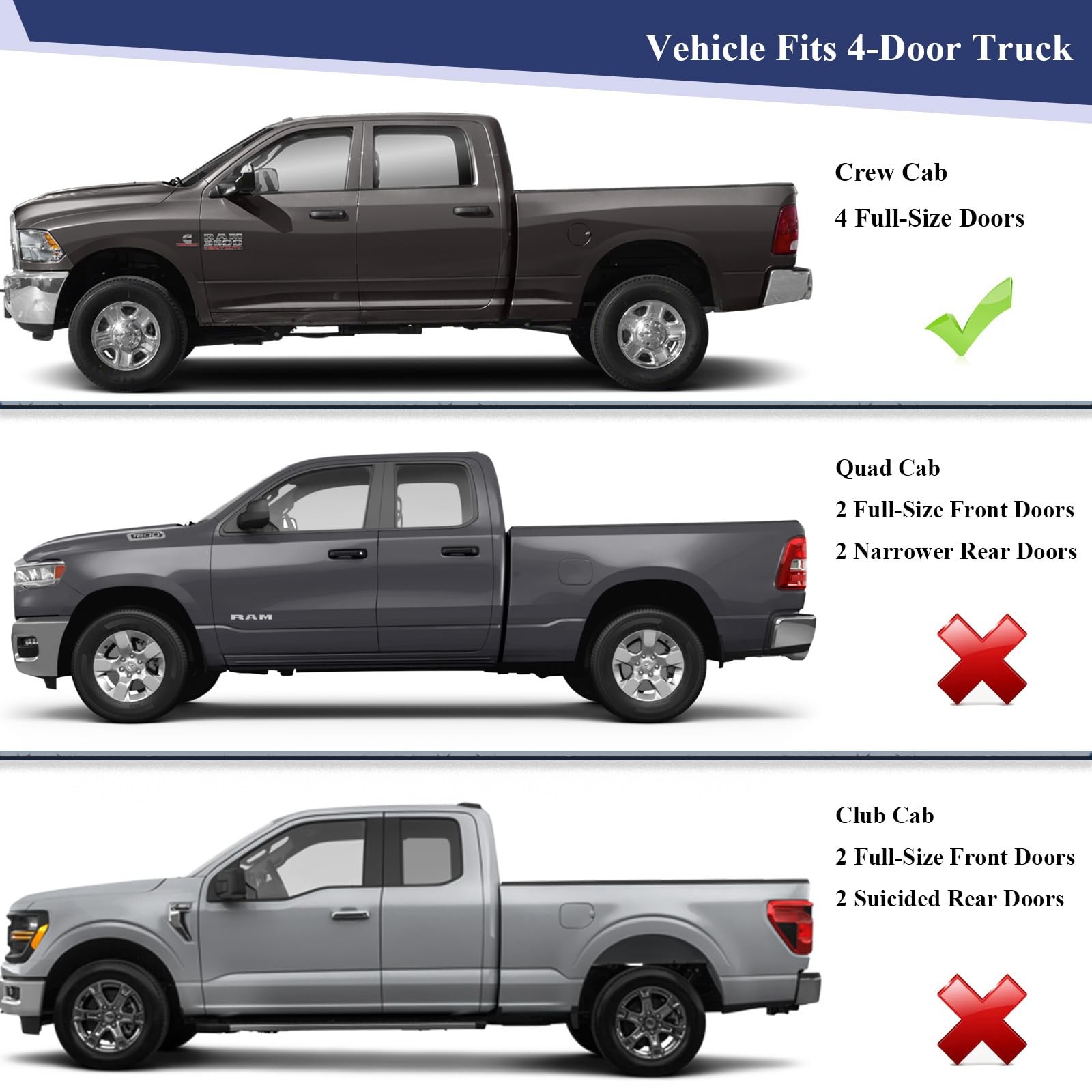 Dodge Ram 2009-2021 Window Molding Trim Seal Outer Door Belt Black