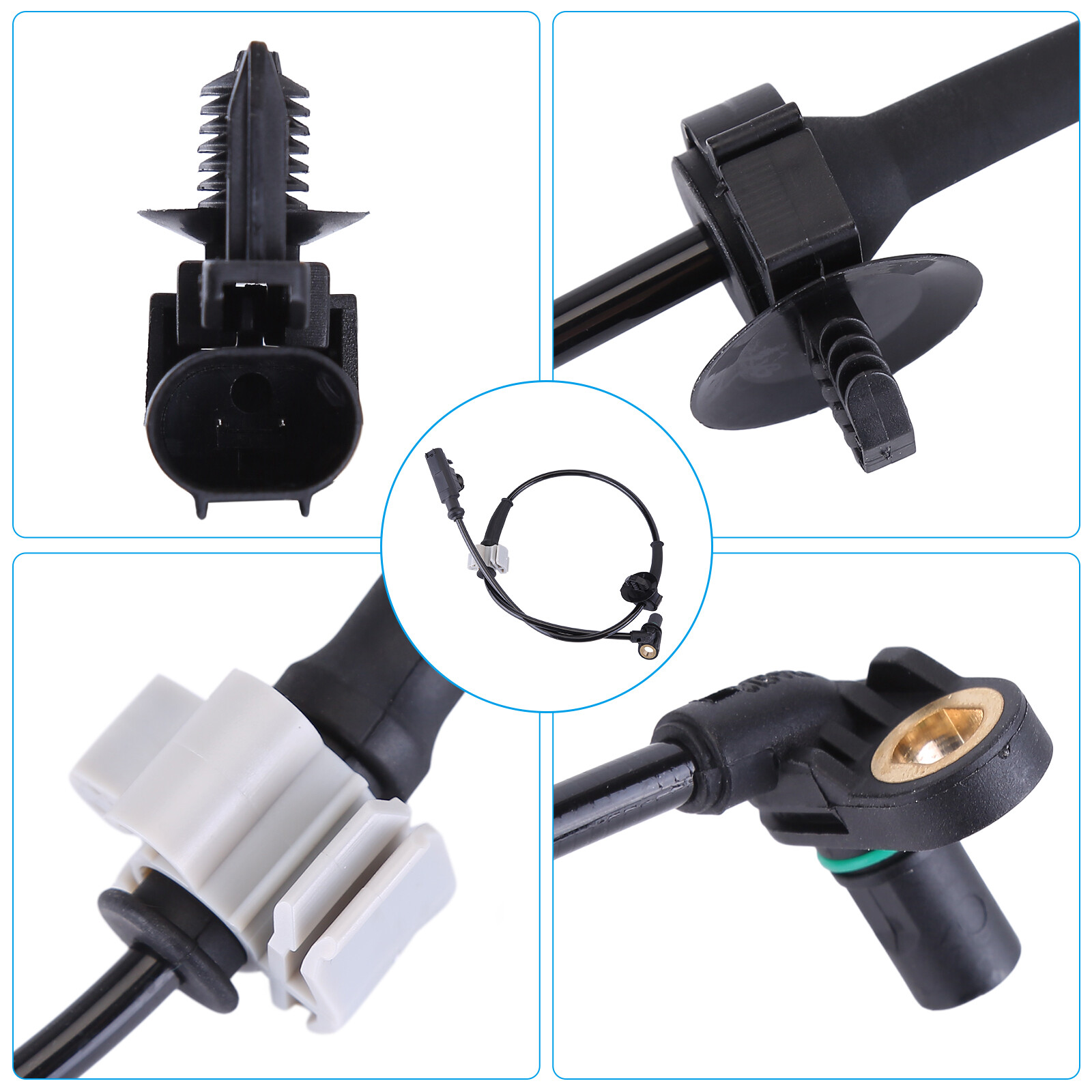 Front and Rear Left & Right ABS Wheel Speed Sensor 2 Pair for Chevy Silverado...