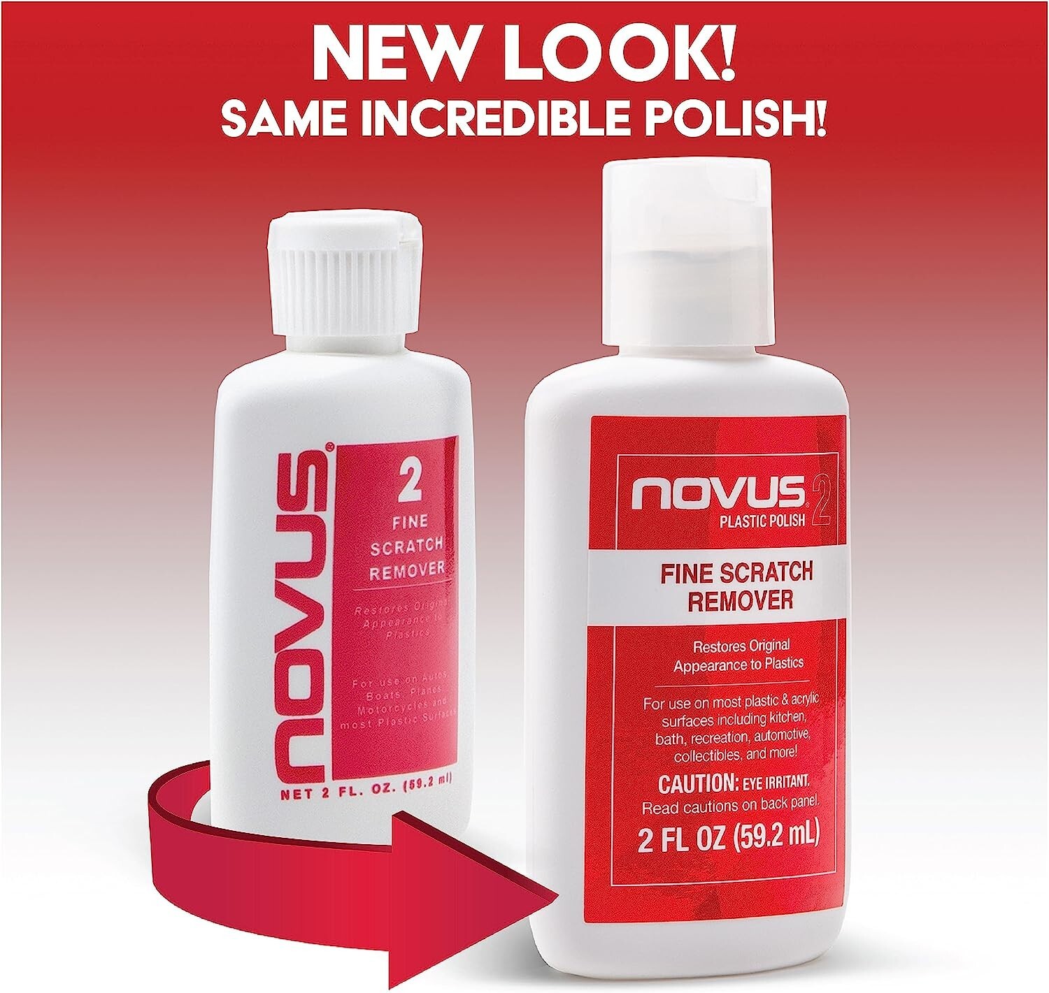Novus Plastic Polish Kit #1, #2 2oz. with 2 Polish Mates Premium Cloths