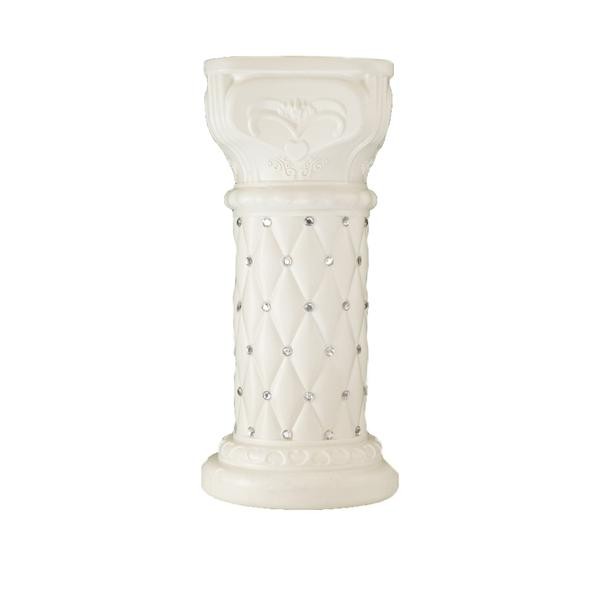 2 White 25" French Columns PLANT PEDESTAL STANDS Crystal Beads Party Supplies