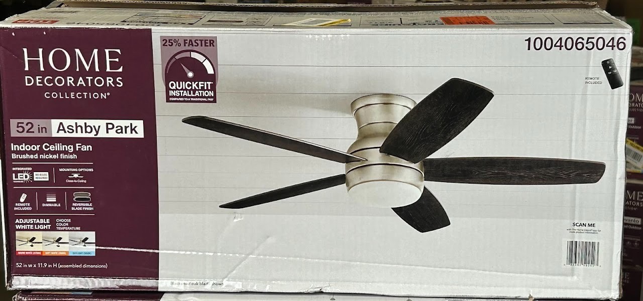 1 Replacement Receive Home Decorators Collection Ashby Park 52 in Brushed Nickel