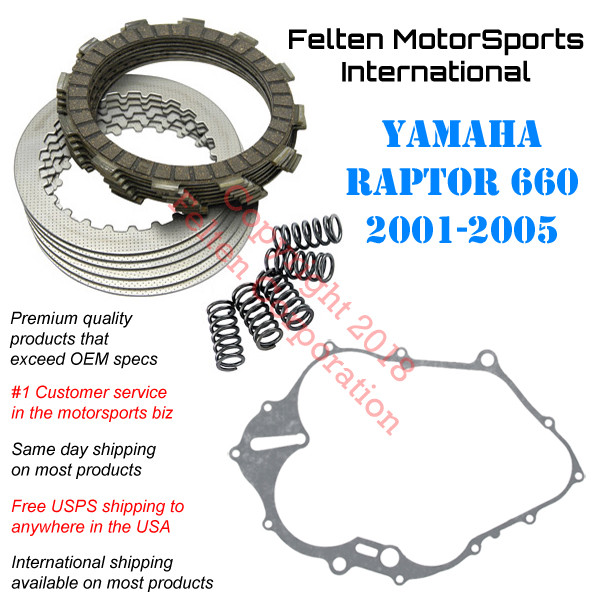 Yamaha Raptor 660 Heavy Duty Clutch Kit Discs Disks Springs Gasket Rapter 01-05