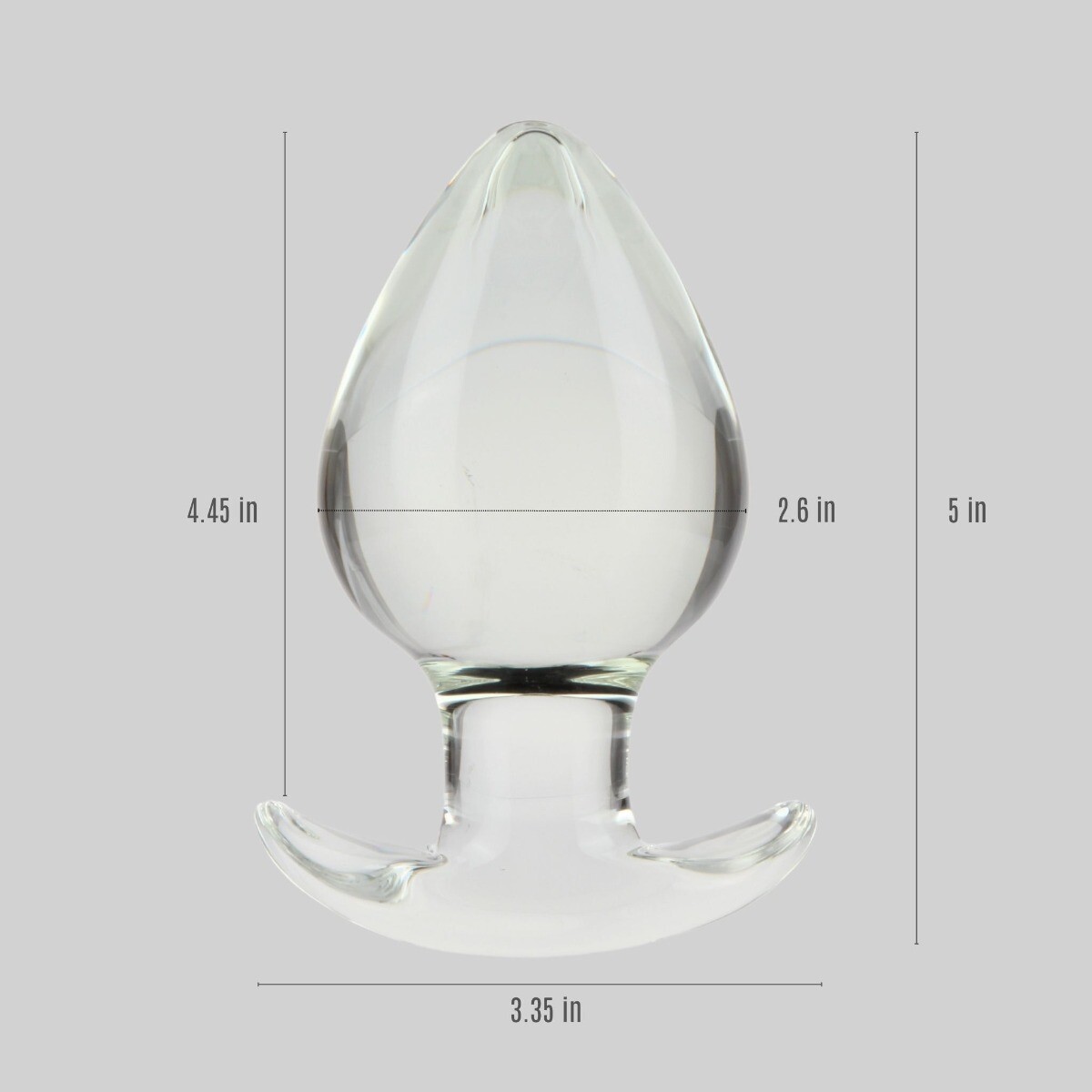 2.6" Extra Wide Thick Weighted Heavy Duty Wearable Glass Anal Butt Plug Dildo