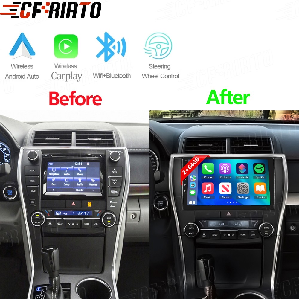 Apple Carplay For Toyota Camry 2015 2016 2017 Car Stereo Radio 10" Android 15