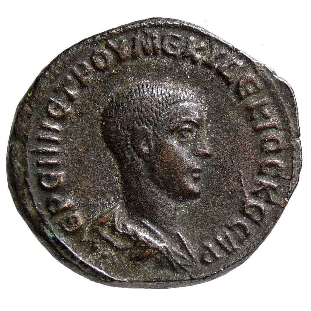 HERENNIUS ETRUSCUS/Eagle SC. Scarce Large Tetradrachm Roman Empire Coin Antioch