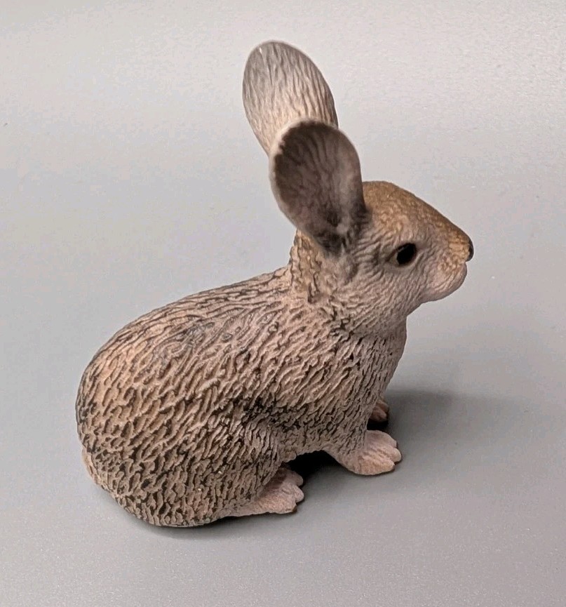 Schleich 2009 Rabbit Hare Toy Figure Brown Gray White D-73527 Am Limes 69