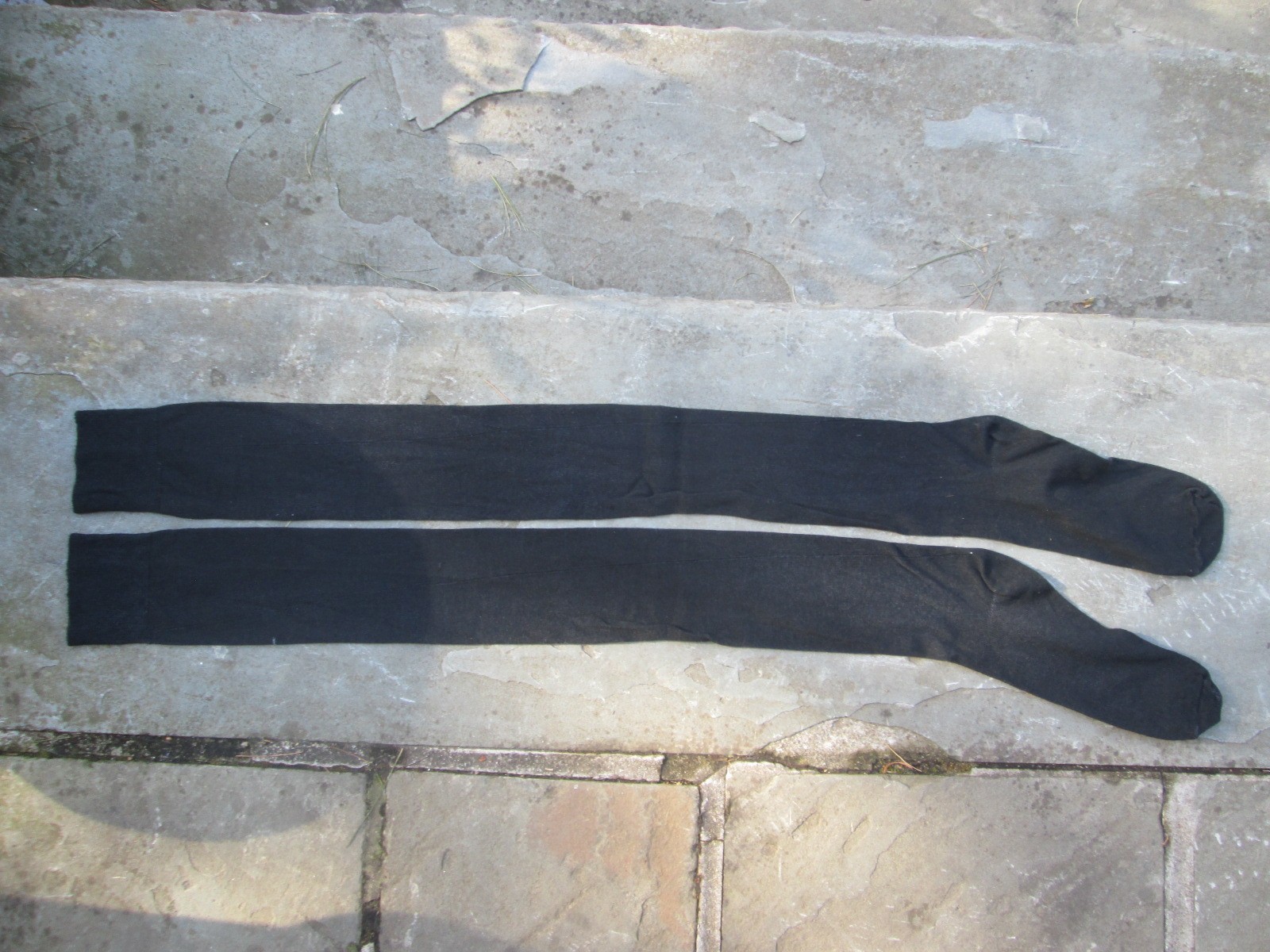 REENACTOR COLONIAL REV WAR 18-19TH C SILK STOCKING SOLID JET BLACK LADIES GENTRY