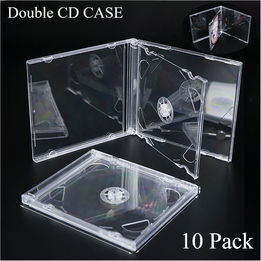 1x STANDARD Double CD Jewel Case 2-Disc with Tray 10.4mm (2 CD) Lots Clear Cover