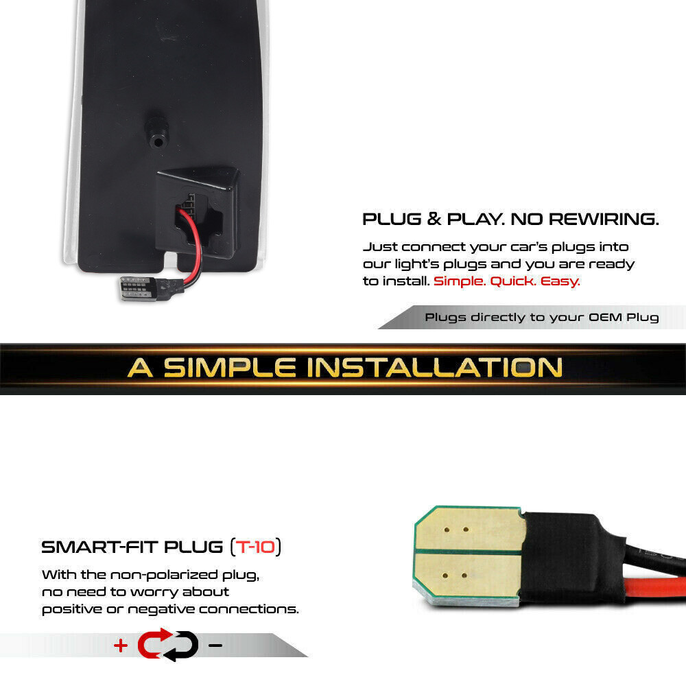 Clear Lens White LED Side Marker Corner Light For 1981-1985 Chevy Impala Caprice