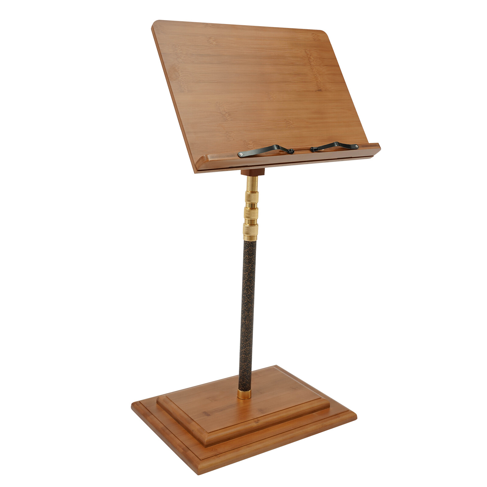 Musician's Bamboo Music Stand for Sheet Music Portable & Height-Adjustable Shelf