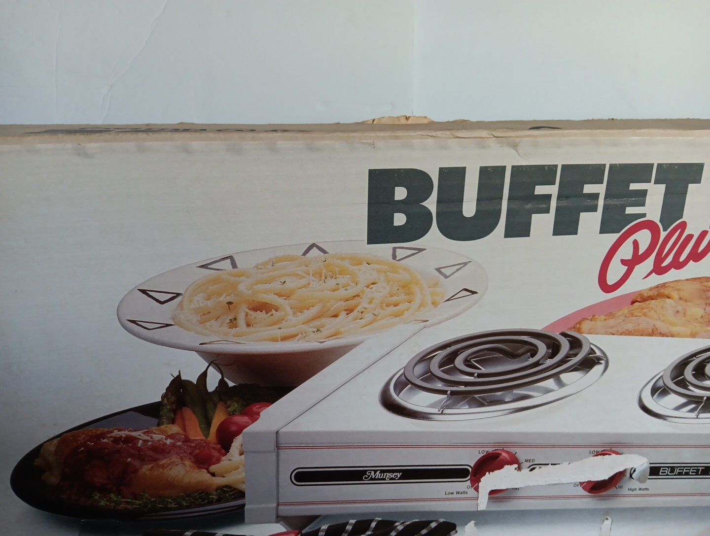 Vtg Buffet Range Plus Munsey Model 702 U.S.A Sealed Box 2 Burner N.O.S Retro Kit