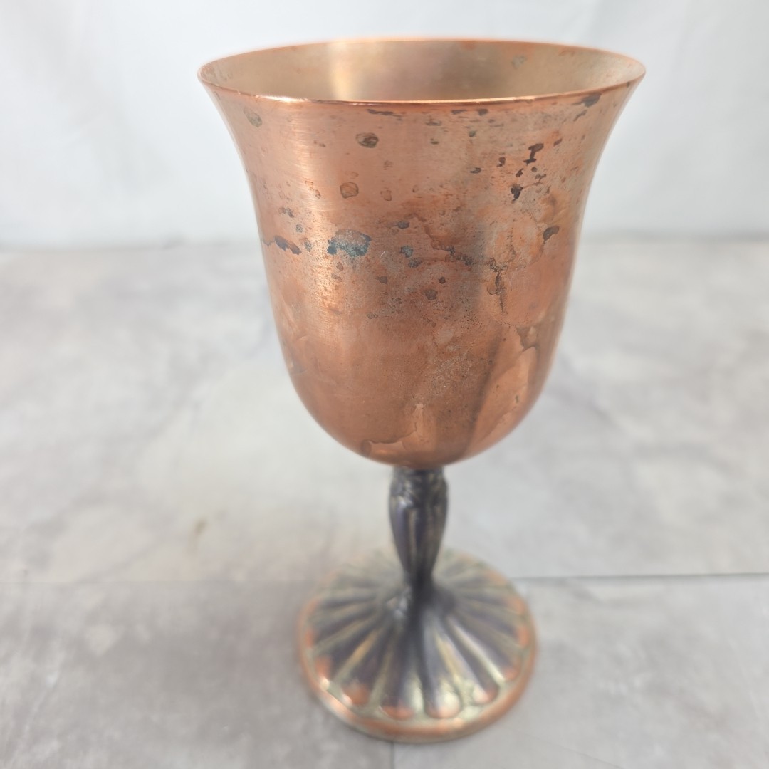 ANTIQUE International Silver Co. 98.2  SILVER GOBLET, CUP(tarnished) Handcrafted