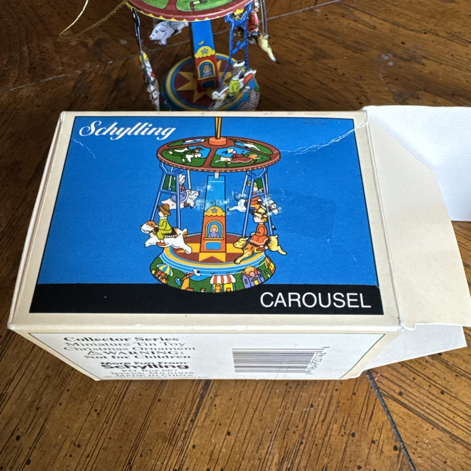 Vintage Schylling Miniature Tin Collector Series 90's Carousel w/Box