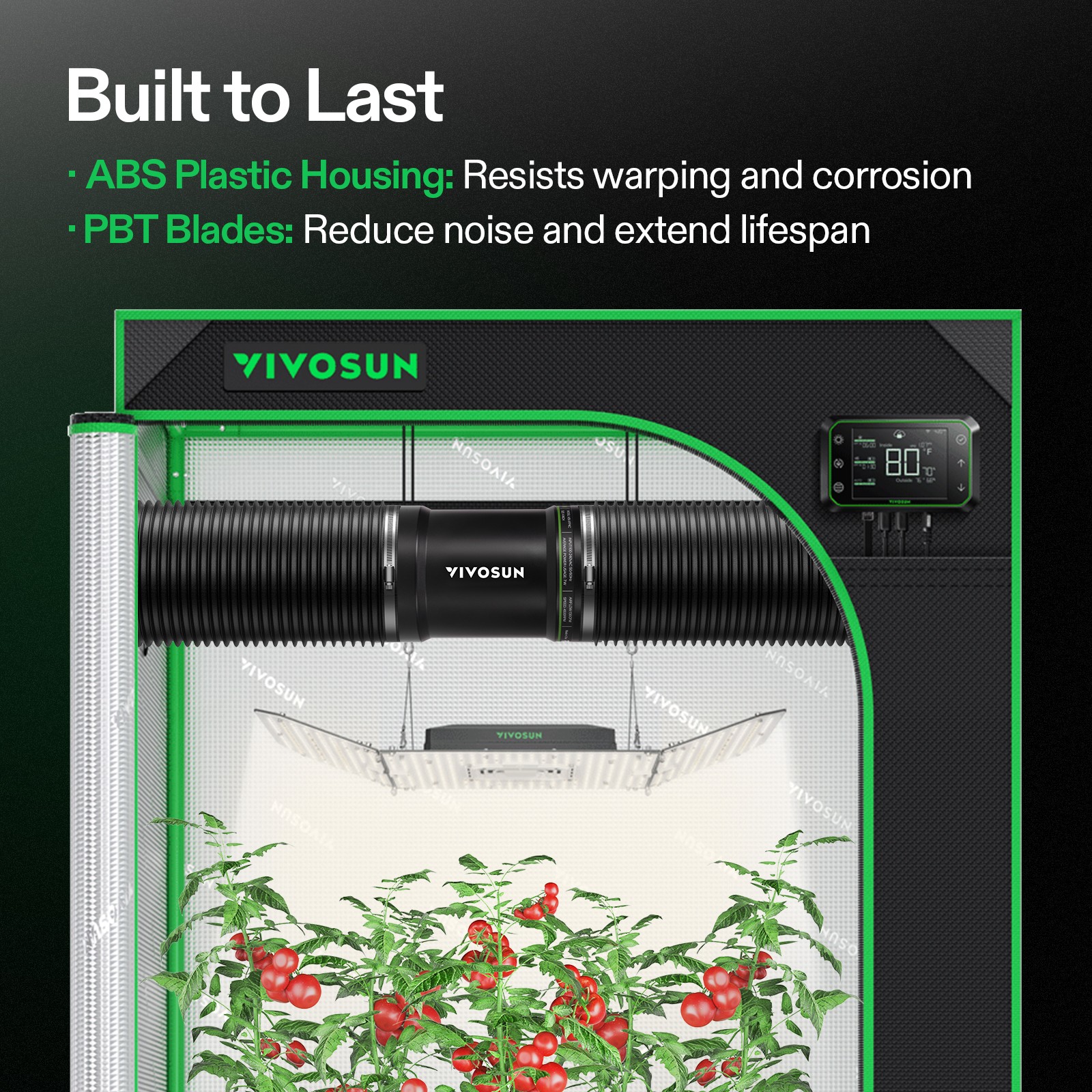 VIVOSUN 4"130CFM Inline Booster Duct Fan HVAC Ventilation Fan w/Speed Controller