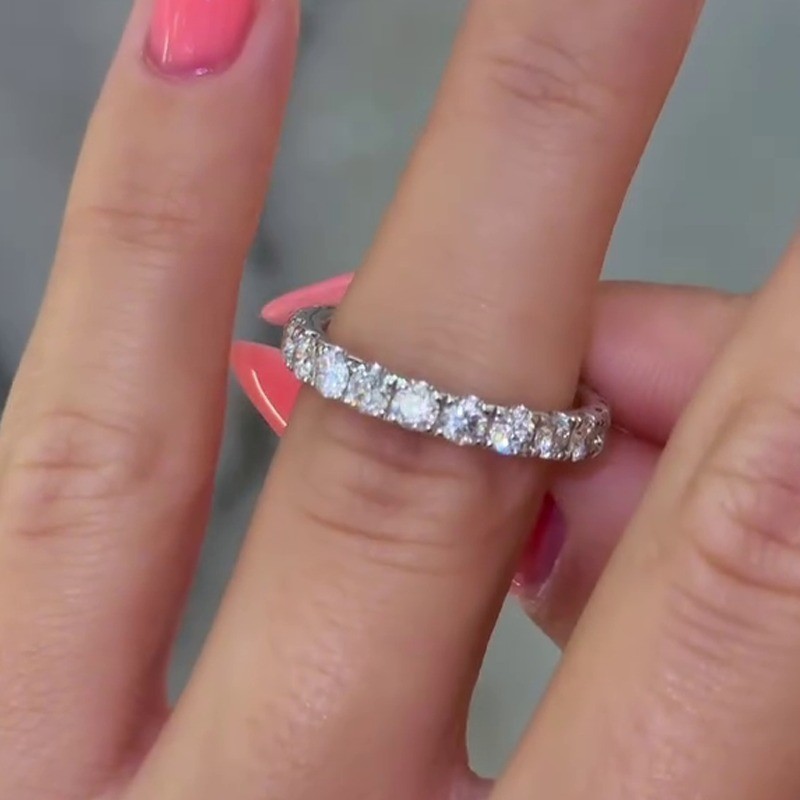 4.25 TCW Pear Cut Moissanite Bridal Set Engagement Ring 14K White Gold Plated