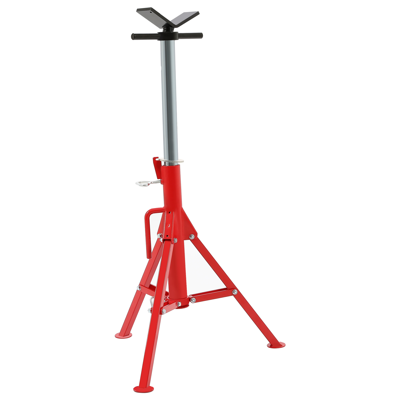 28"-52" Height 2500LB Steel Red V-Head Pipe Stand Folding Tripod Jack