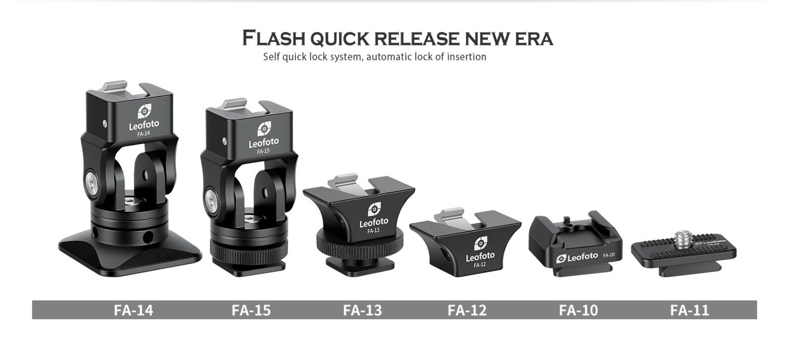 Leofoto FA-10 QR Plate for Cold Shoe and Hot Shoe Adapter