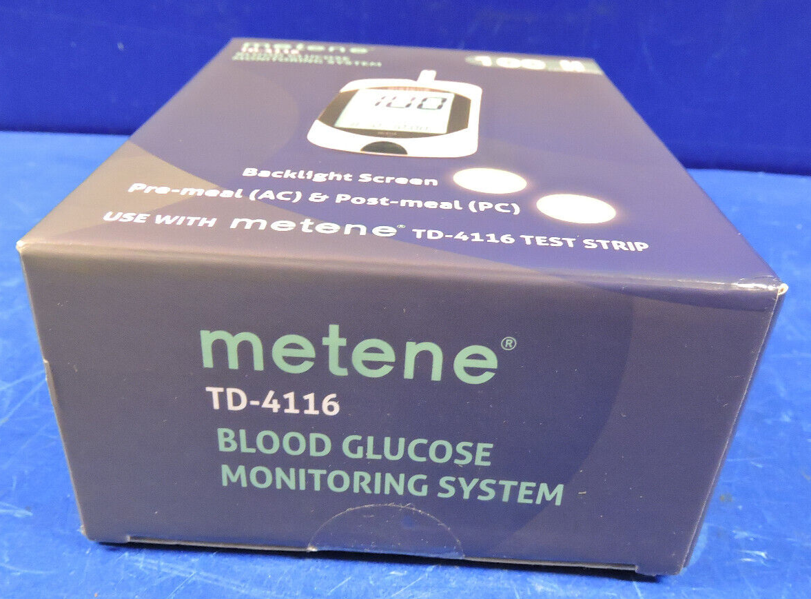 NEW Metene TD-4116 Blood Glucose Monitor/ 100 Strips 100 Lancets / Complete 2026