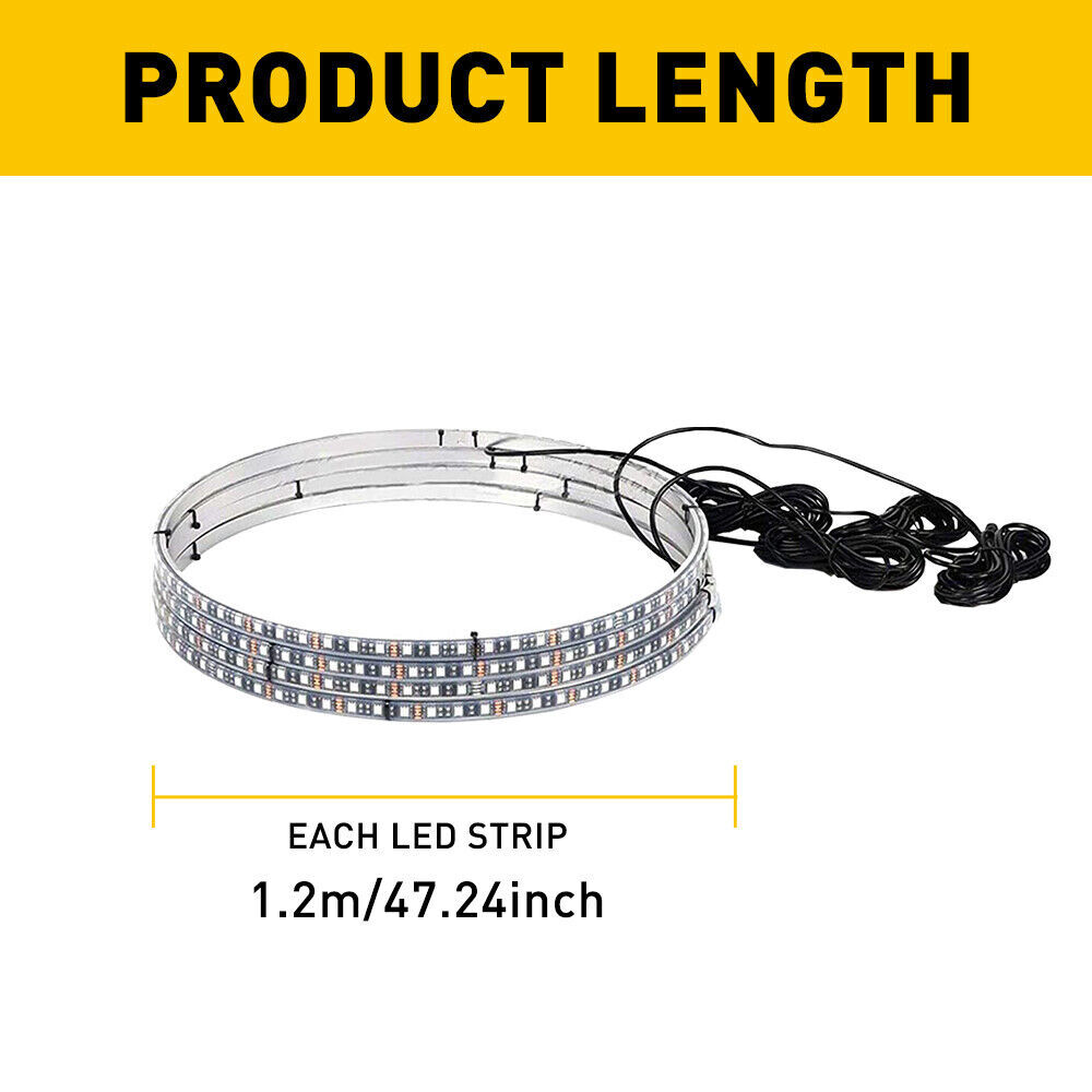 Pack of 4 15.5'' RGB Wheel Ring Lights LED Light For Truck Car Rim Lights APP