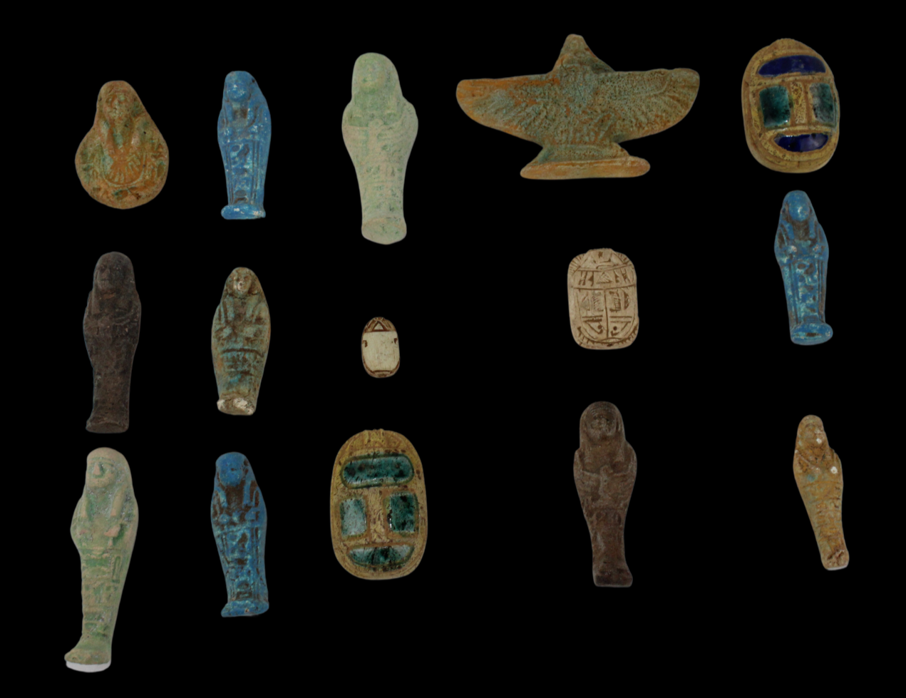 COLLECTION of 15 RARE ANCIENT EGYPTIAN PHARAONIC ANTIQUE Amulets (Egypt History)
