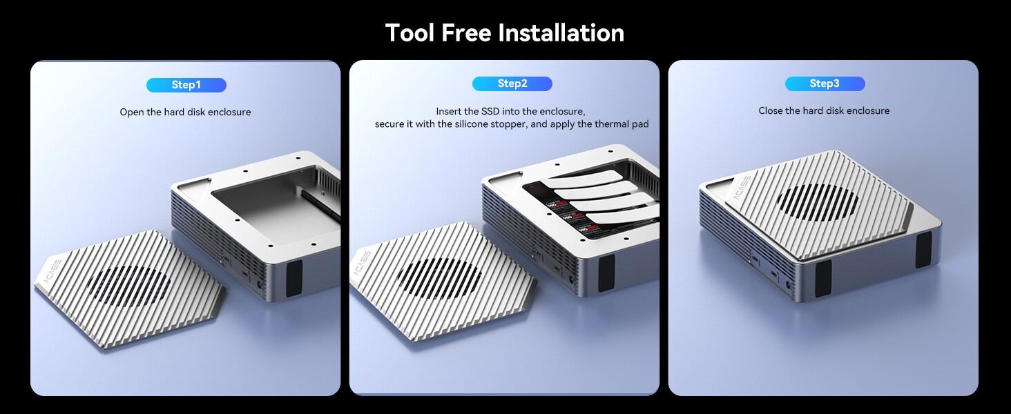 Acasis 4 Bay 40Gbps M.2 NVMe RAID SSD Enclosure Compatible with Thunderbolt 4/3