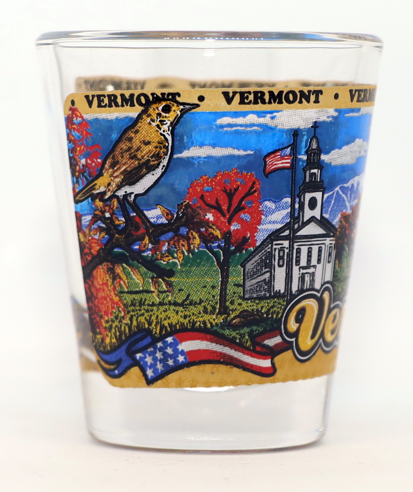 VERMONT STATE WRAPAROUND SHOT GLASS SHOTGLASS