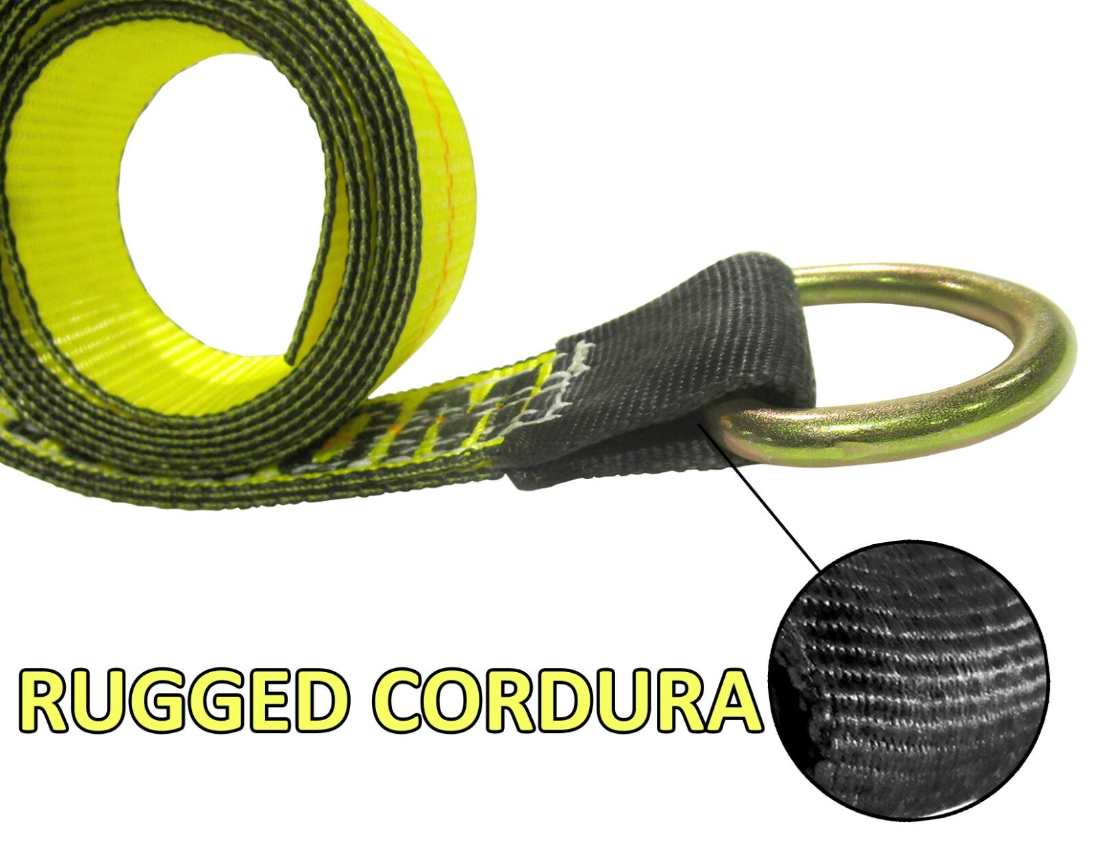 Silver 8' Lasso Strap 2" Ratchet w/ Finger Hook Tow Truck Tire Wheel Tie USA