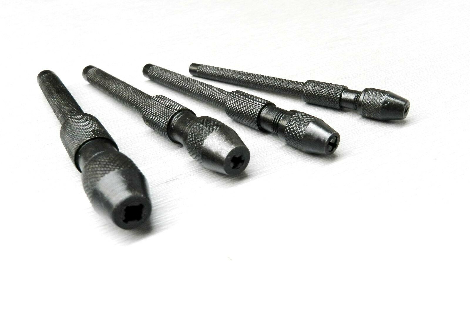 4 Pc Pin Vise Set Hand Held Hollow Handle Black Finish 4 Piece Vice Chuck Sizes