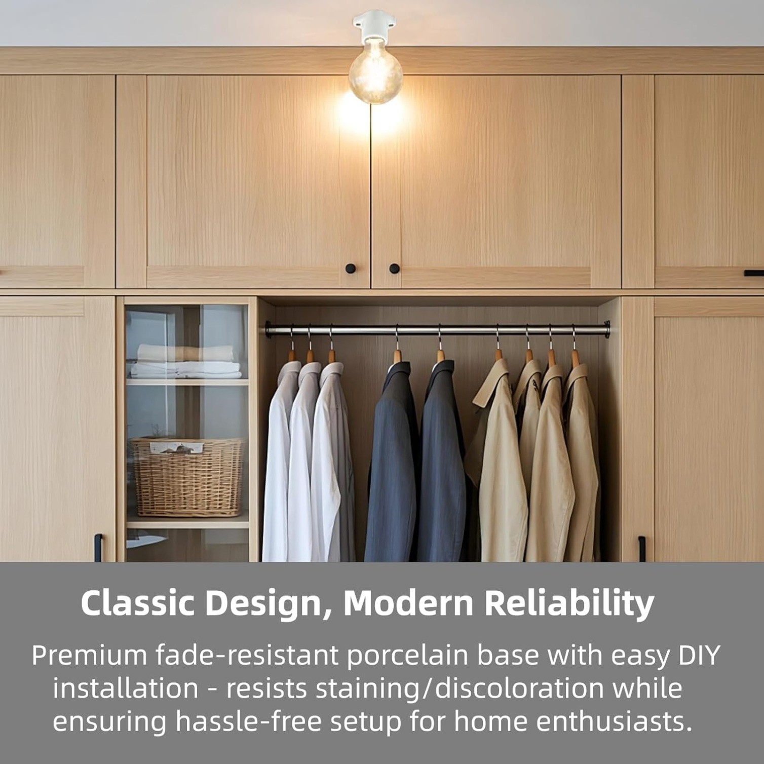 4-Pack E26 Ceramic Light Sockets, 600V 660W Lamp Holder & 6" 18AWG Wire