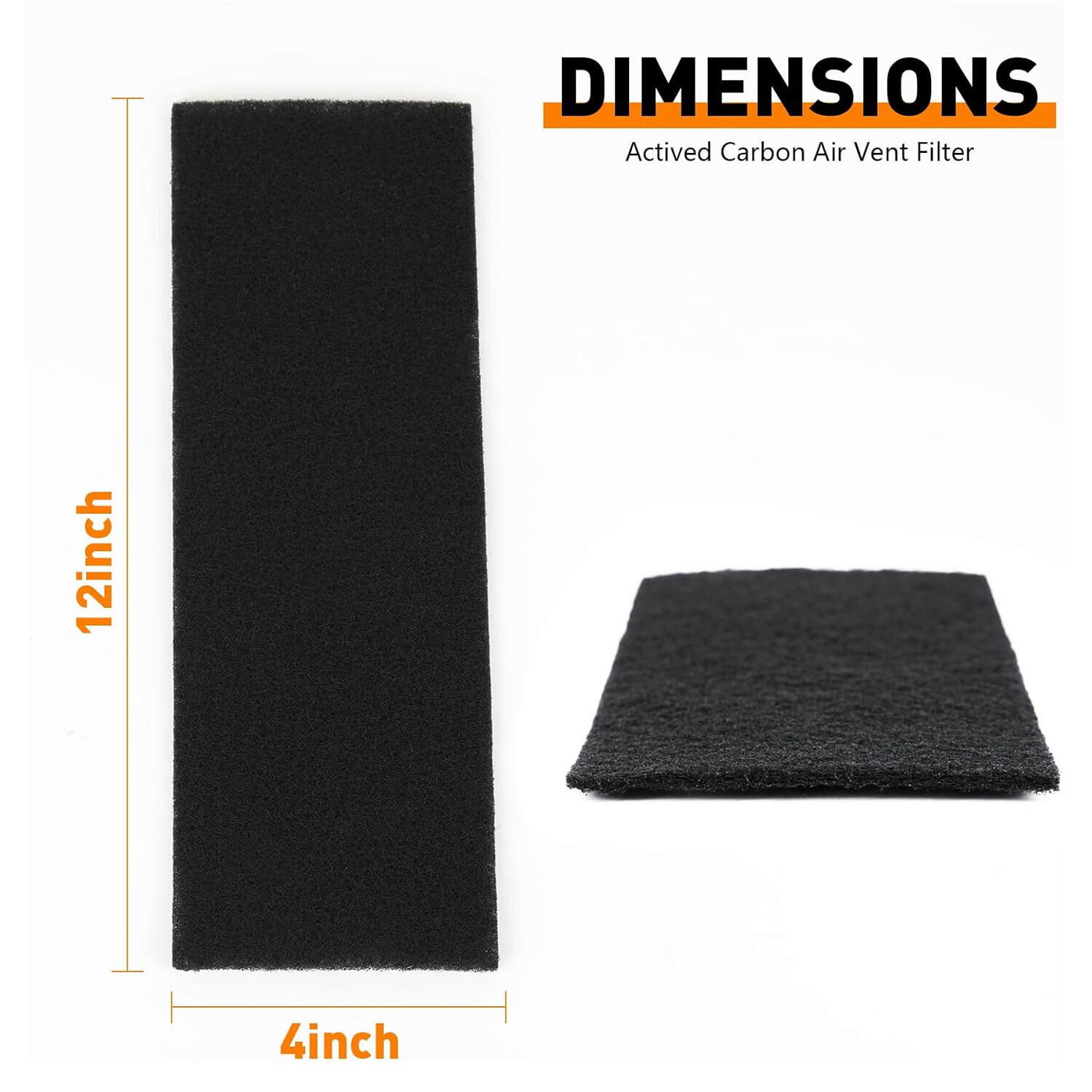 4"X 12"Inch high quality Black Air Carbon Filter Virgin Charcoal for Inline Fan