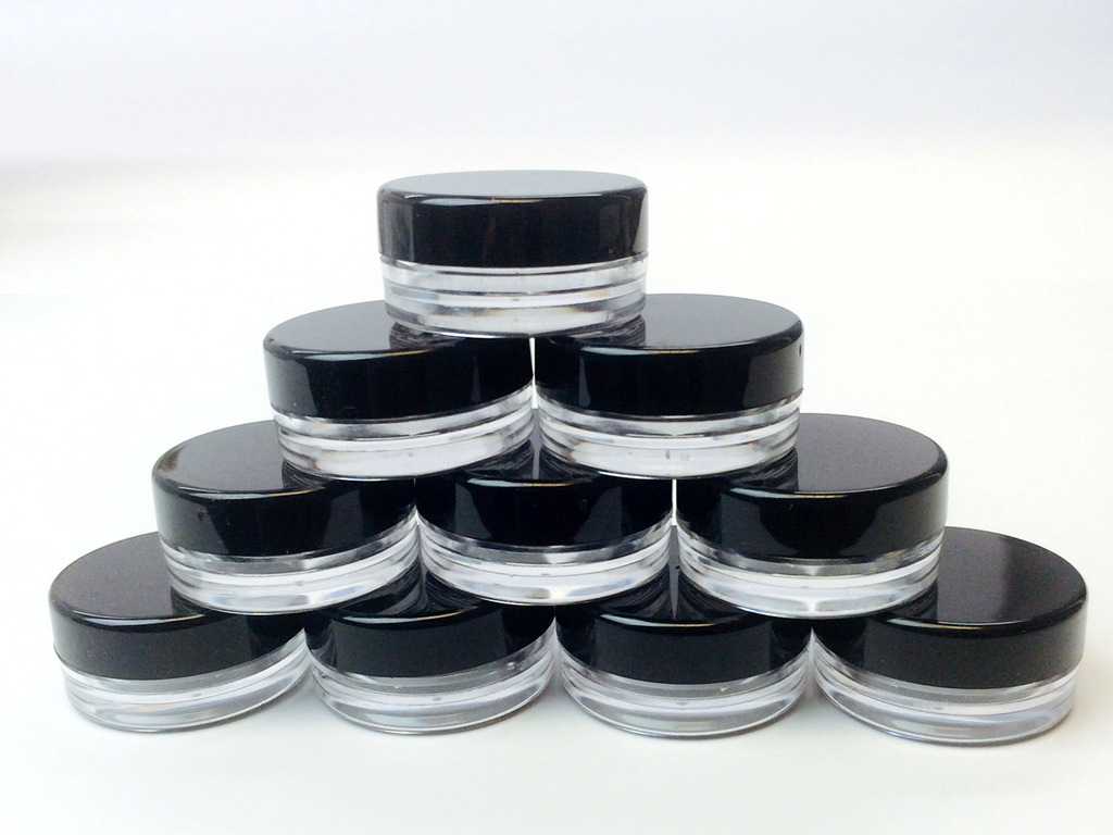 5G 5ML Cosmetic Small Sample Plastic Jars 50 Pack Clear cream Makeup BPA Free