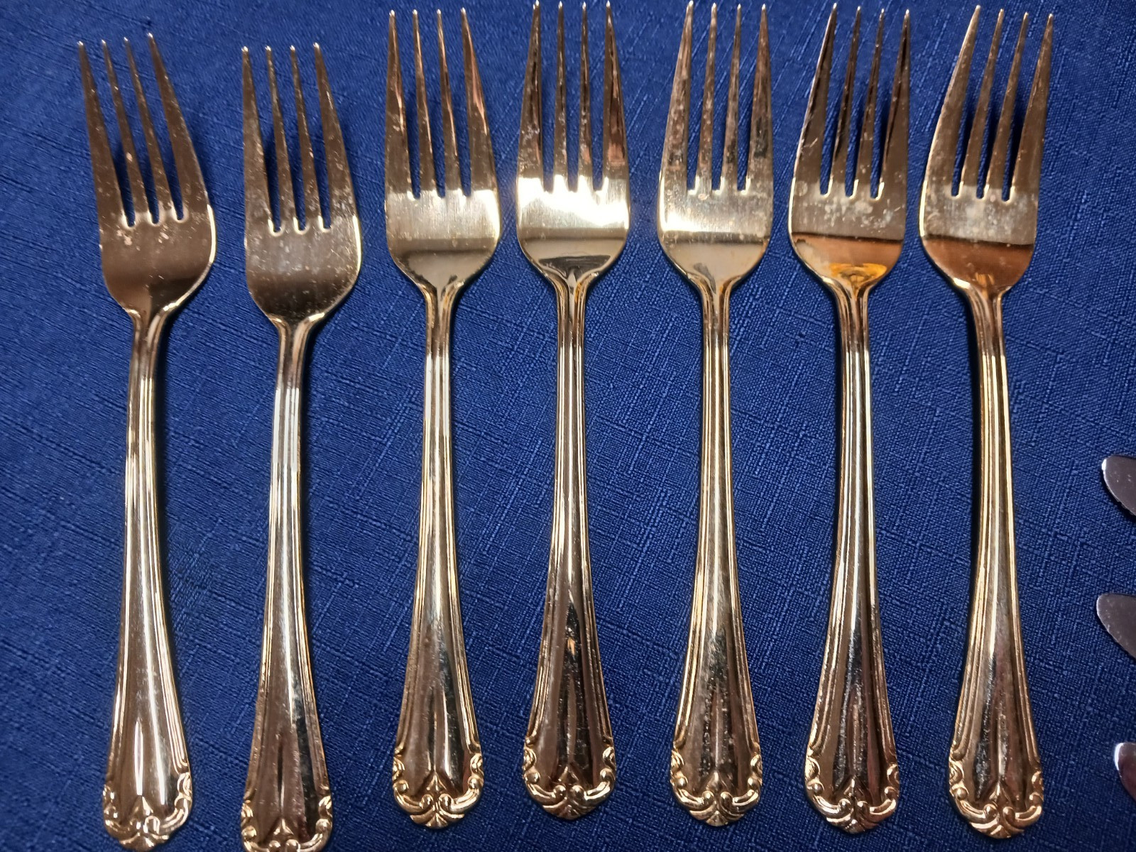 Hampton Silversmith’s Gold Electroplate Stainless Flatware 39 Pieces