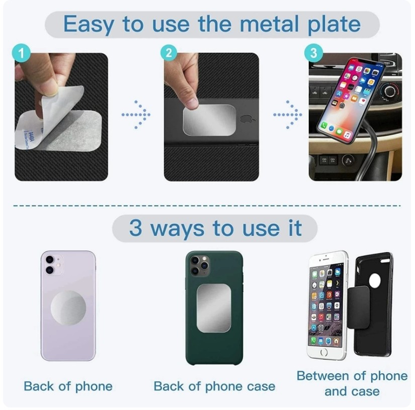 Metal Plates Adhesive Sticker Replace For Magnetic Car Mount Phone Holder lot