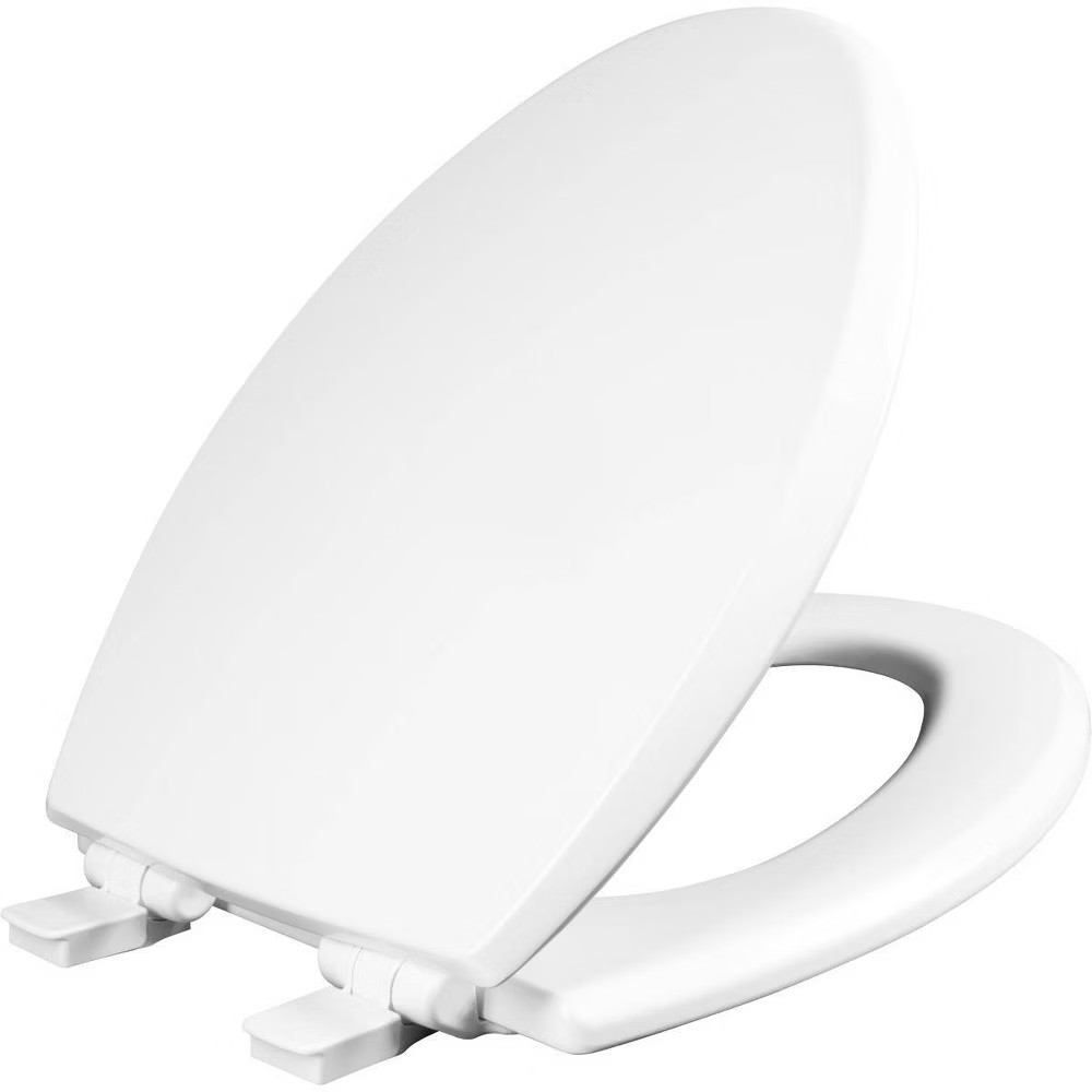 Kendall Never Loosens Elongated Enameled Wood Toilet Seat with Easy Clean and