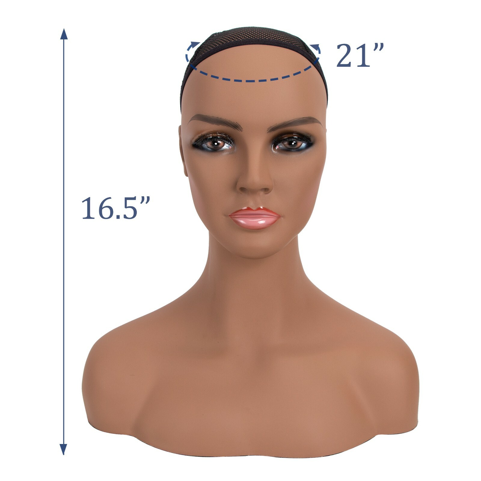 16.5" Realistic Mannequin Wig Head Manikin shoulder Bust Stand Display Hair CM-S