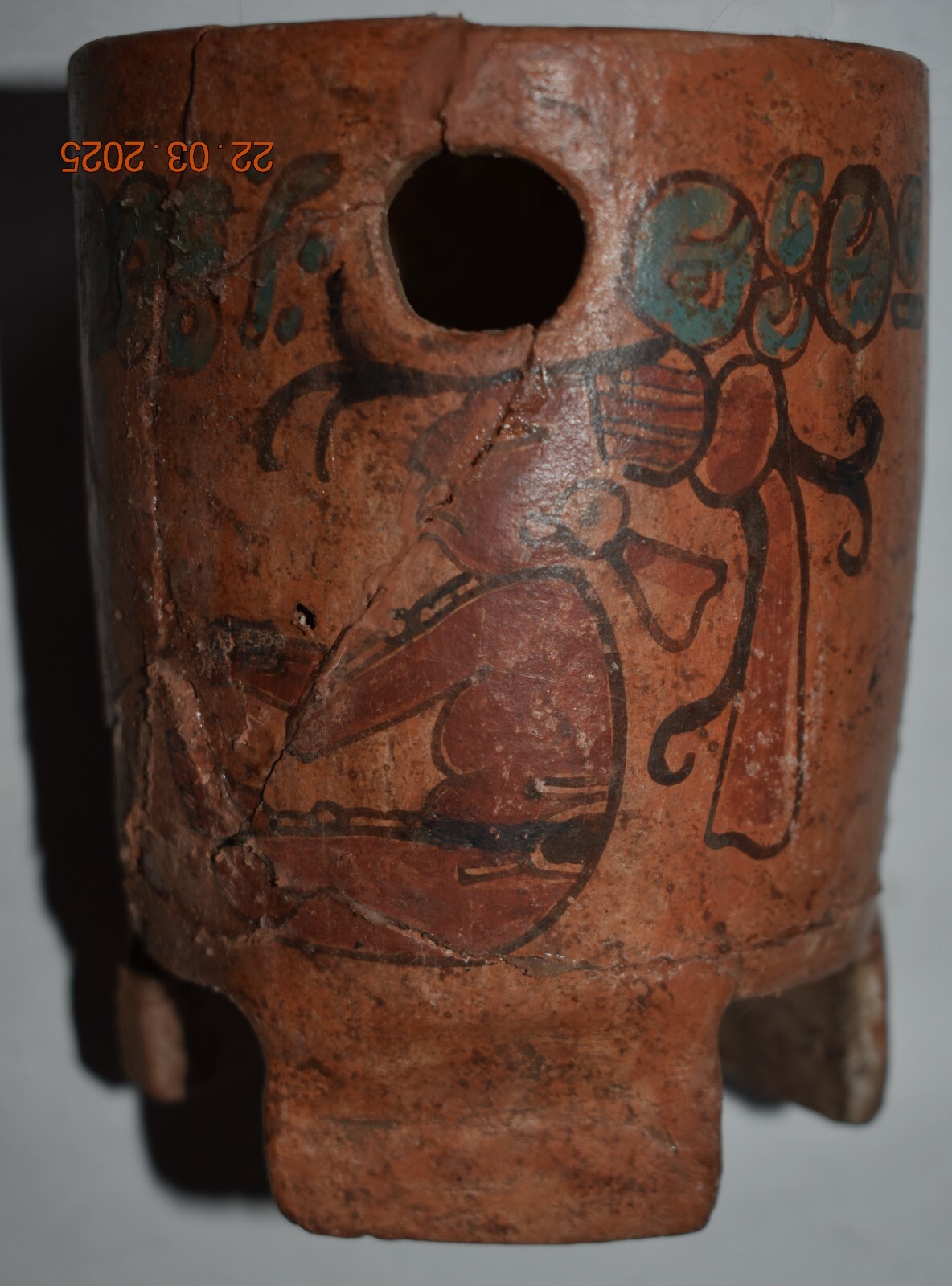 BEAUTIFUL MAYAN BOWL, GODS AND GLYPHS 5"