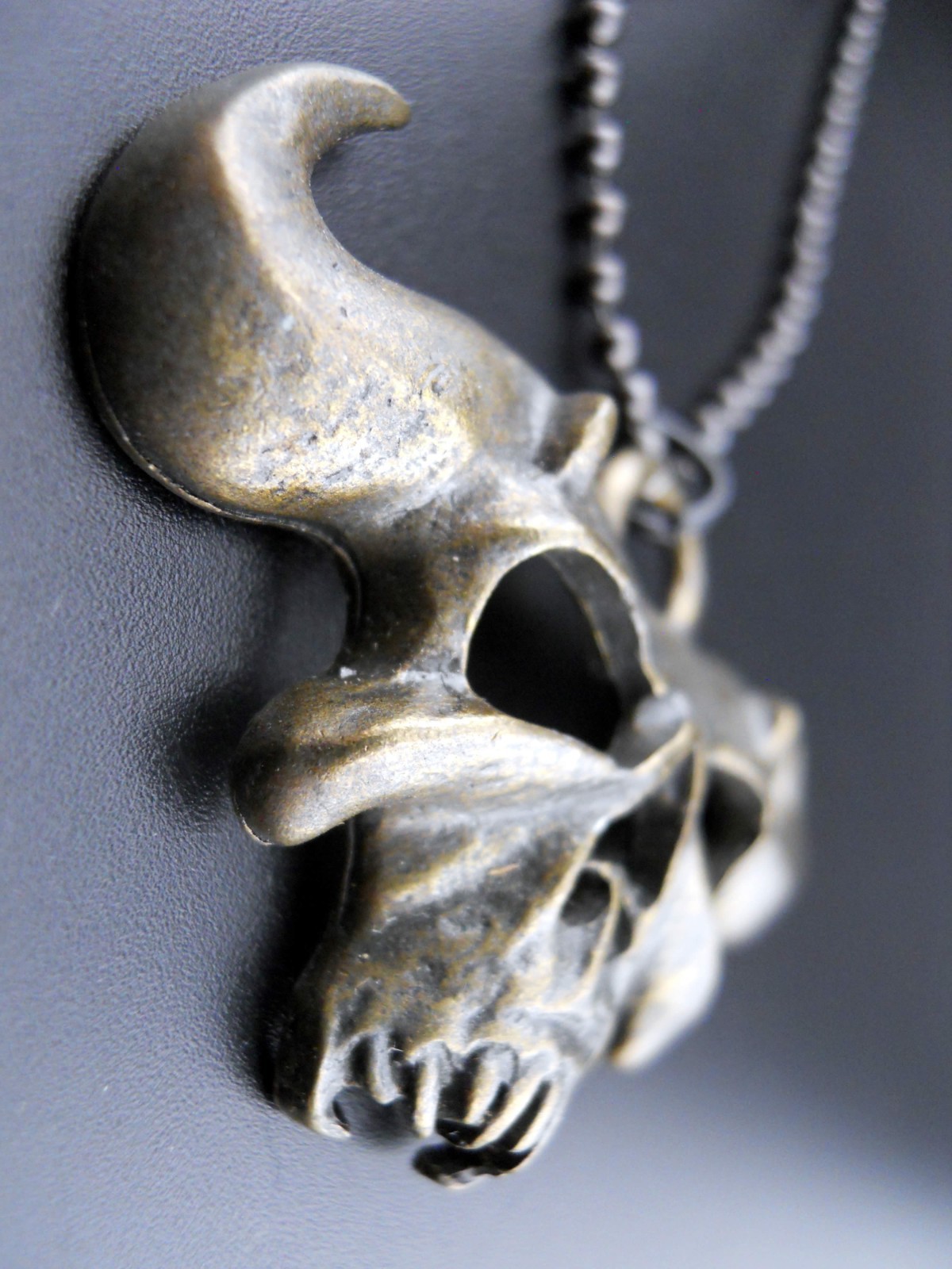 Danzig Necklace New Skull Pendant Rare Antique Gold/Bronze Finish