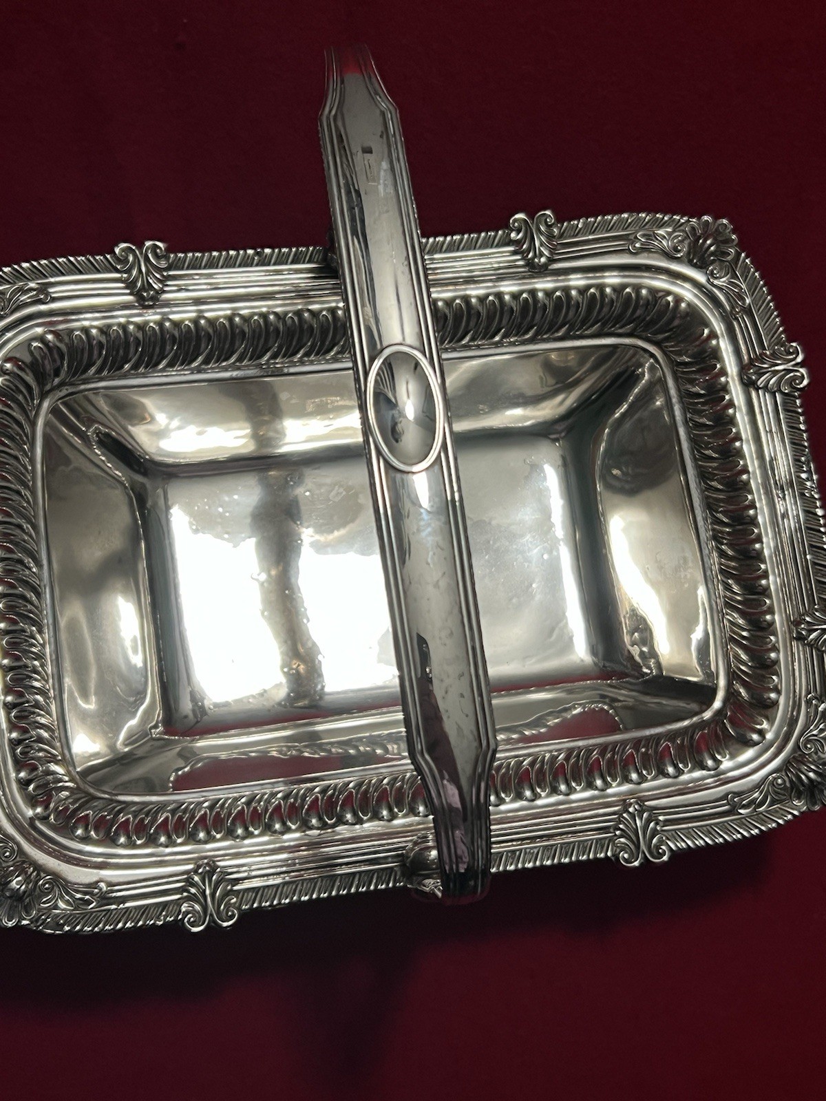 Large George III Old Sheffield Plated Handled Cake Basket W/Shell Border C.1810s