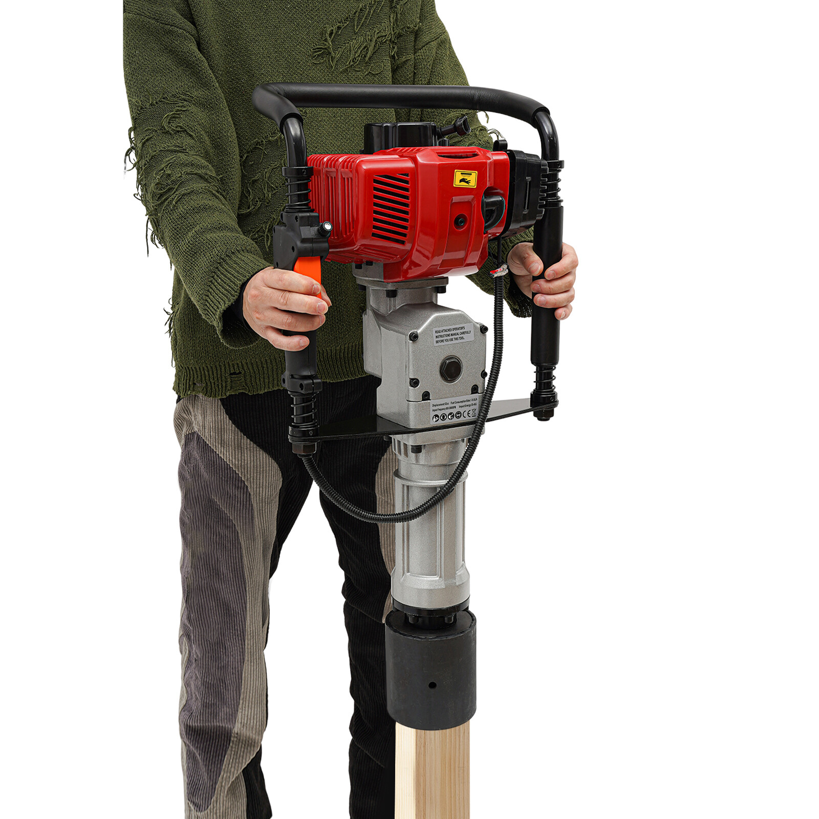 52CC Gas-Powered T Post Driver Engine Gasoline 2-stroke Fence Piling Pounder