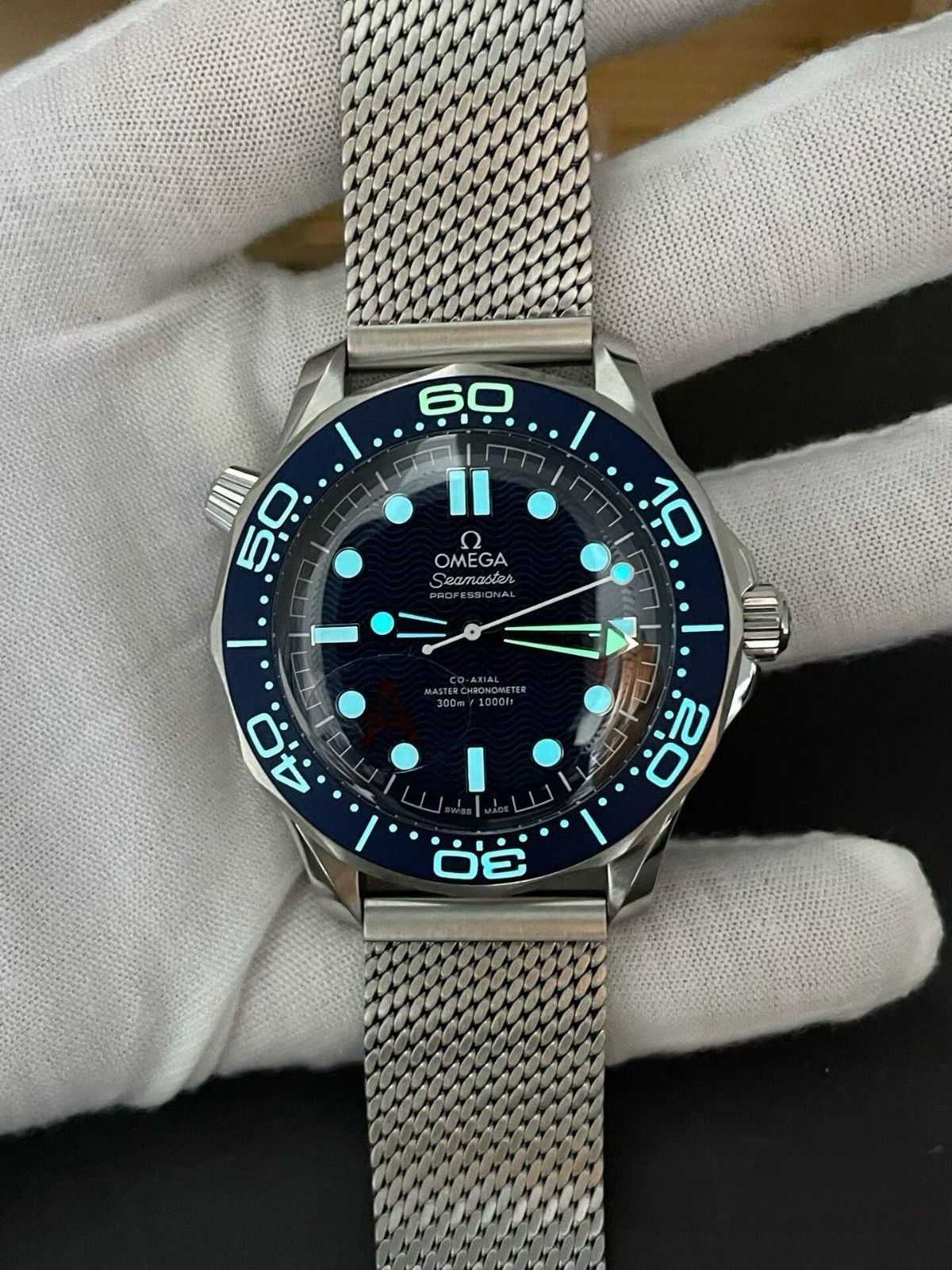 20mm Braided Solid Stainless Steel Mesh Band For Omega Seamaster W. Spring Bars