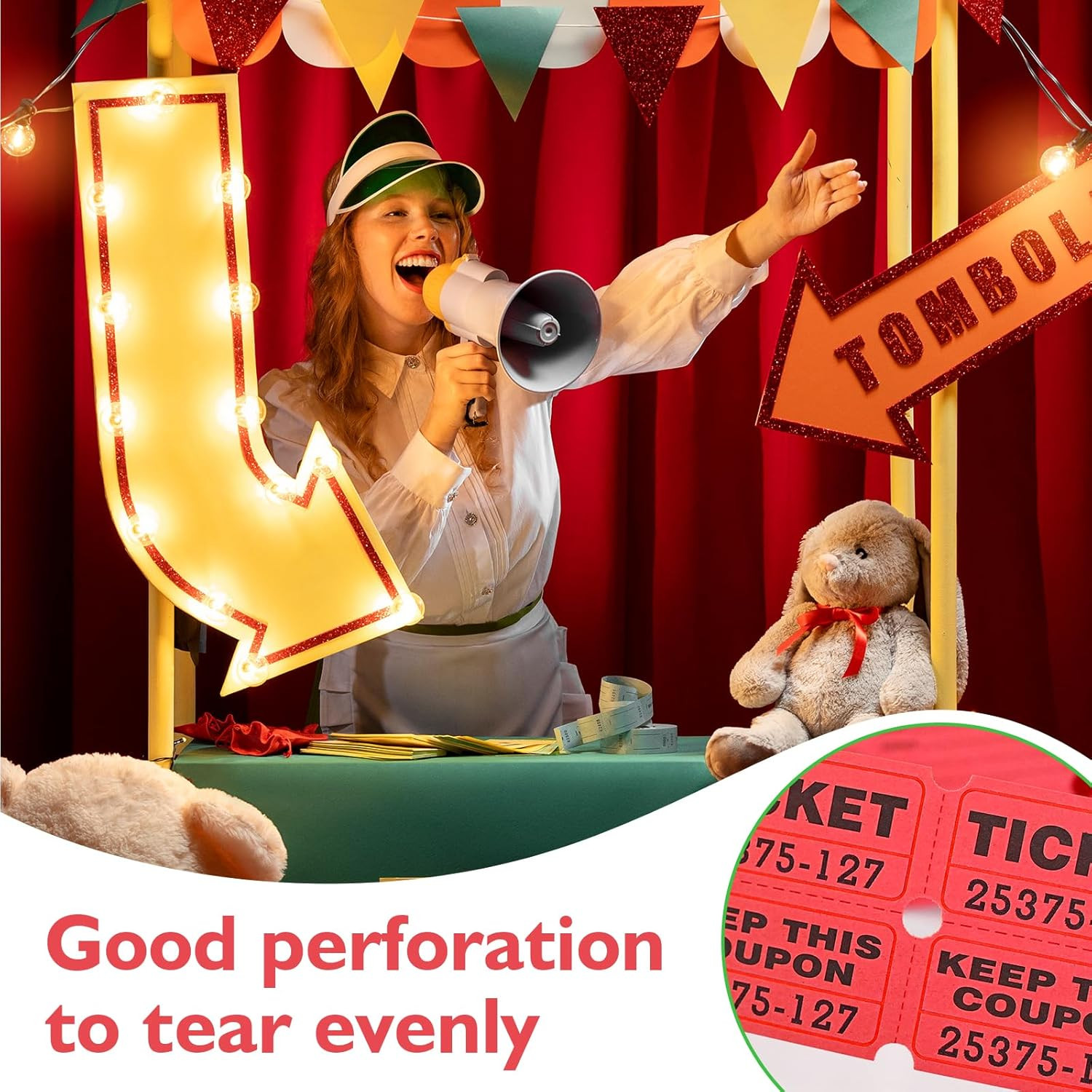 Raffle Tickets, 800 Pcs 400 Pairs,50/50 Double Ticket,Bold Numbers for Easy Read