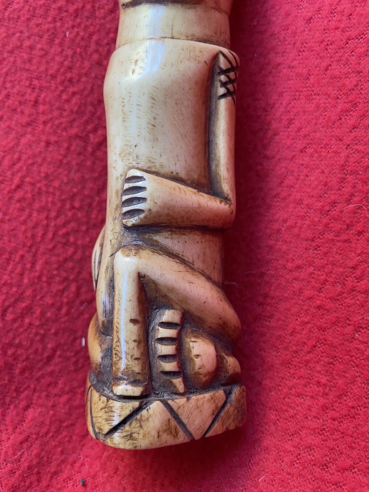 Warega Tribe Powerful Carved Leg Bone Elder Spirit Fetish ~ Congo ~ Africa