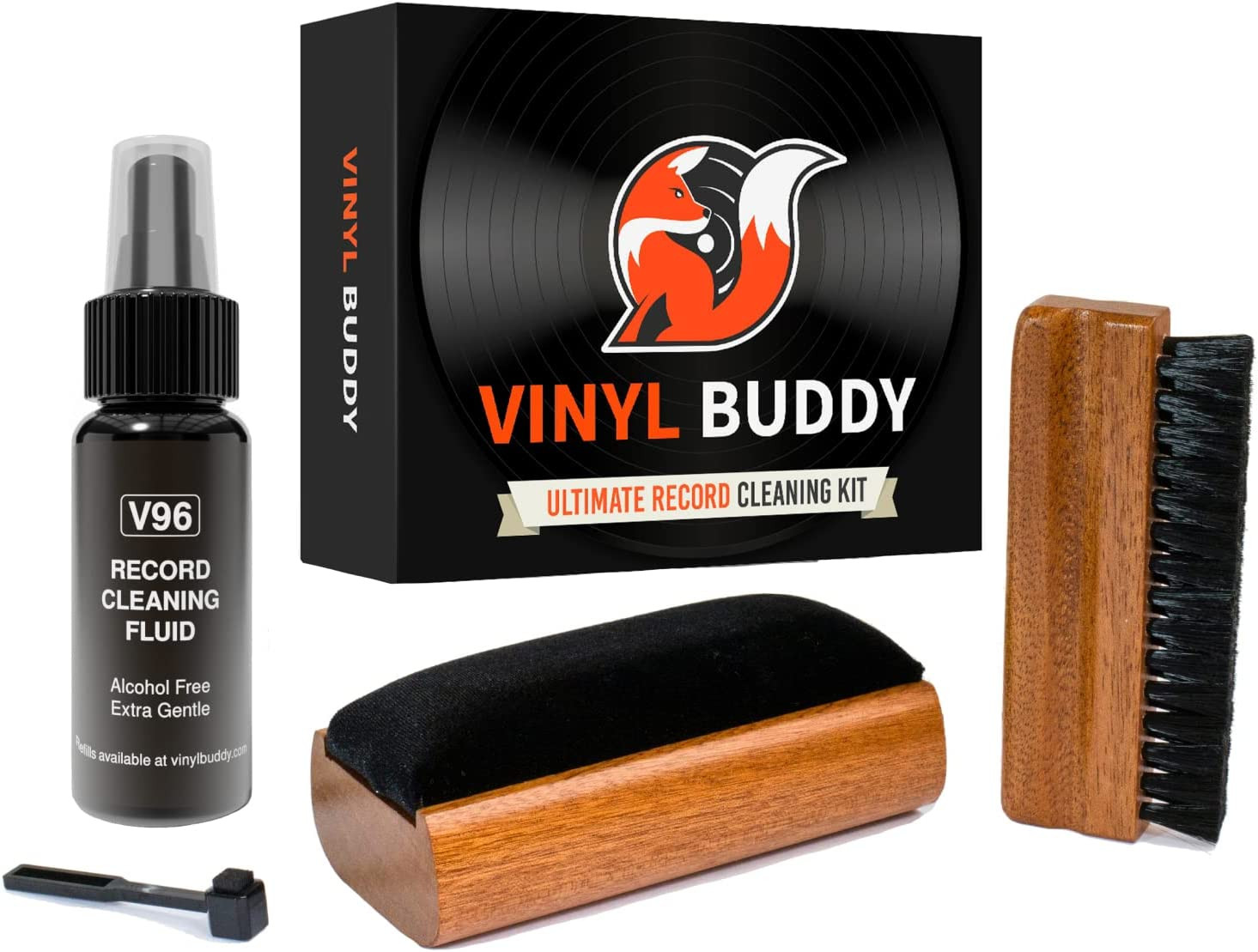 Vinyl Record Cleaning Kit | Includes: Record Cleaner - Velvet Record Brush